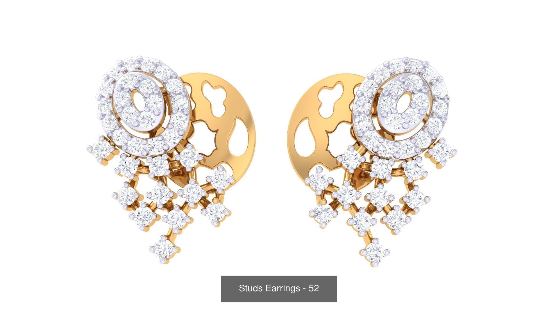 830 Diamond Studs Earrings Pack 3D Model Collection_234