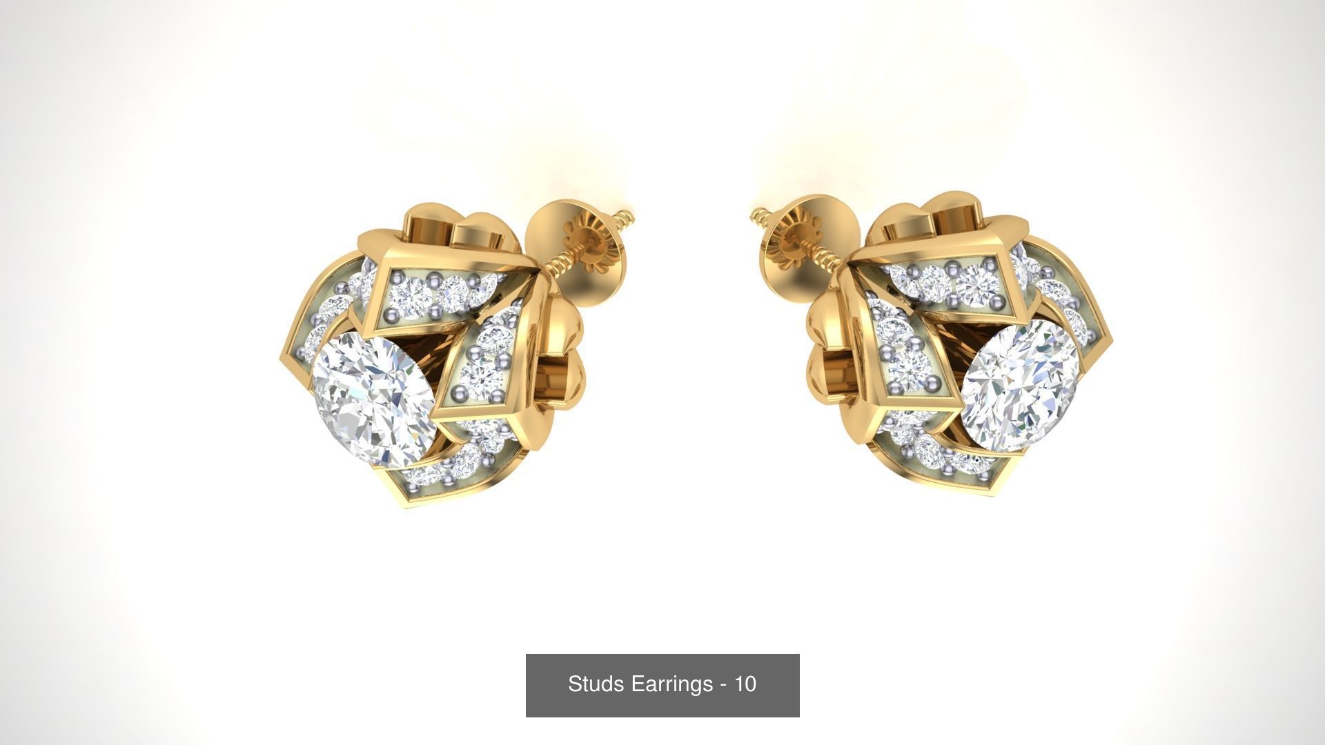 830 Diamond Studs Earrings Pack 3D Model Collection_79