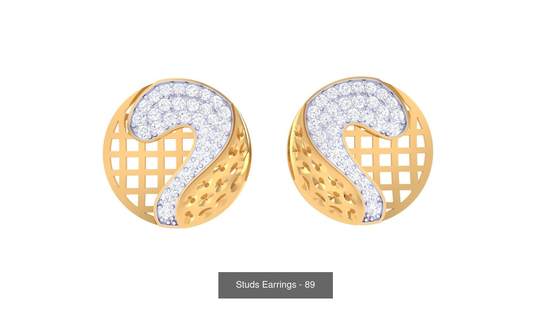 830 Diamond Studs Earrings Pack 3D Model Collection_194