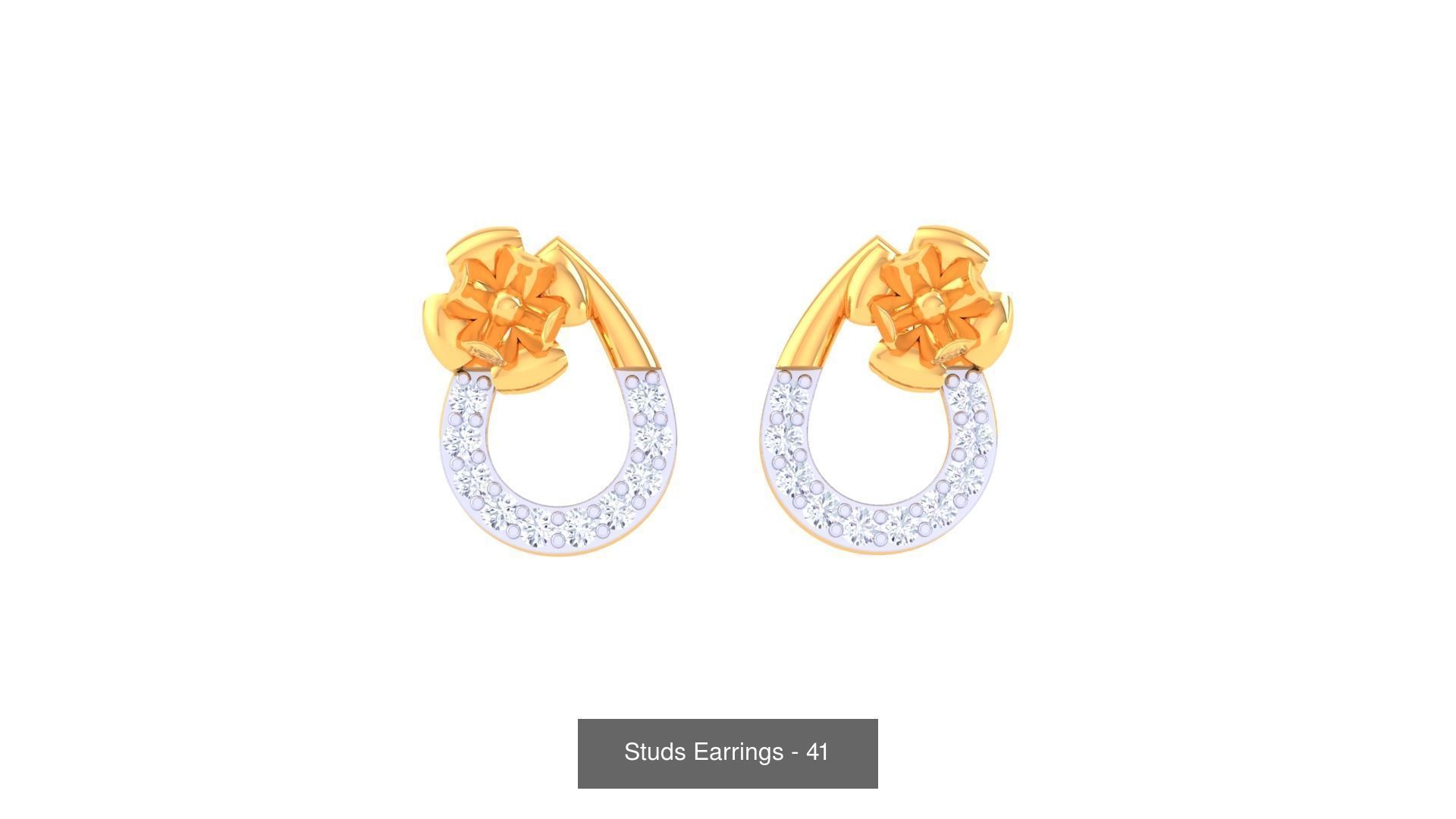 830 Diamond Studs Earrings Pack 3D Model Collection_166