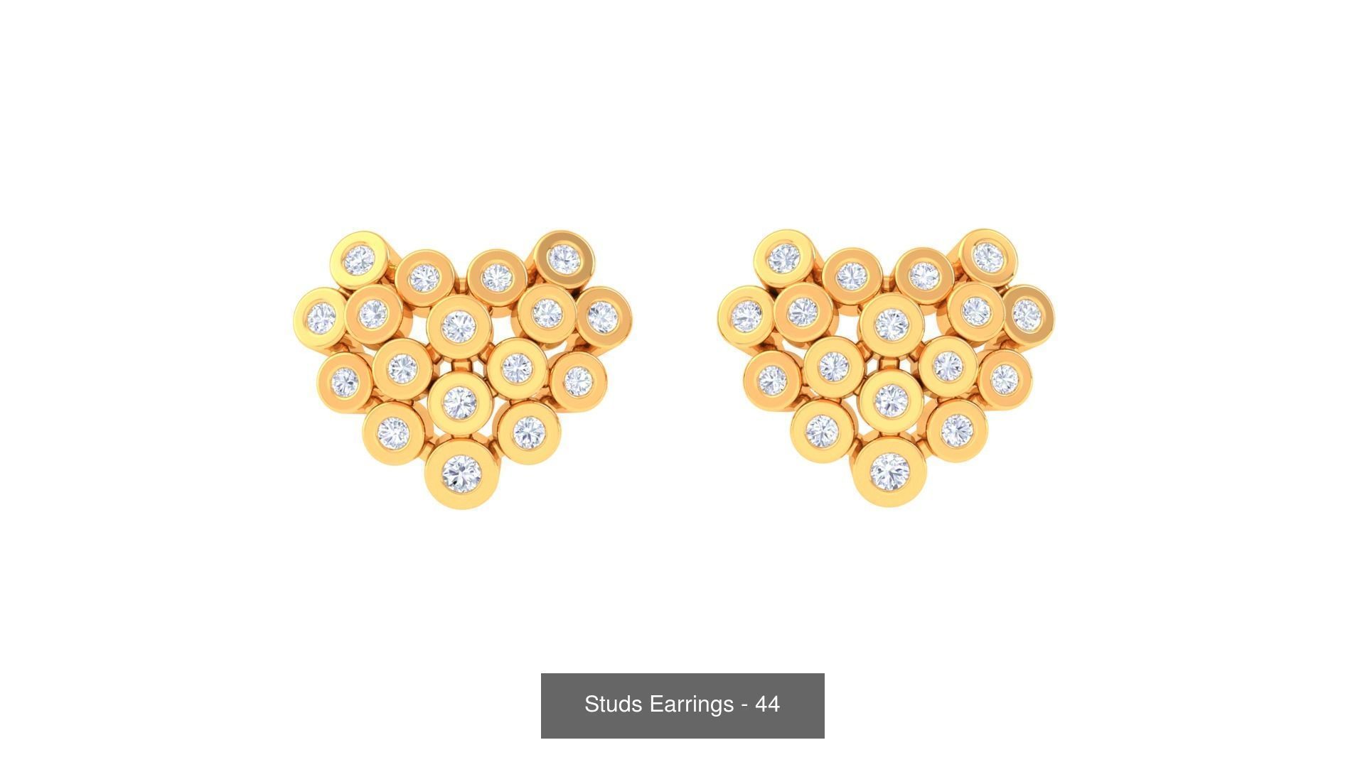 830 Diamond Studs Earrings Pack 3D Model Collection_163