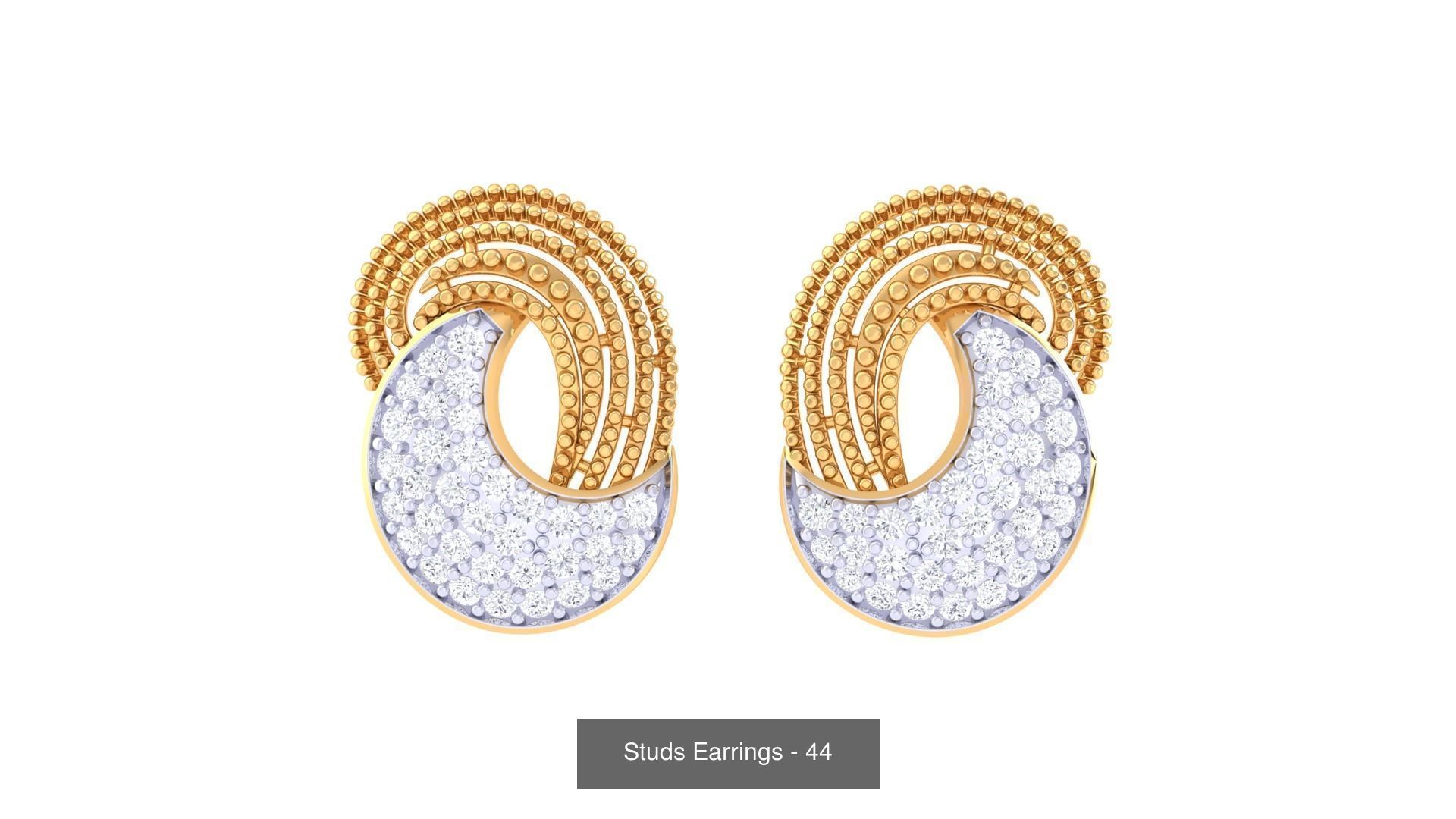 830 Diamond Studs Earrings Pack 3D Model Collection_243