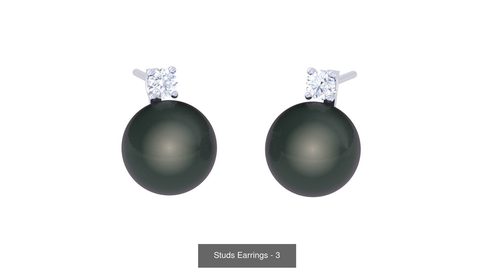 830 Diamond Studs Earrings Pack 3D Model Collection_15