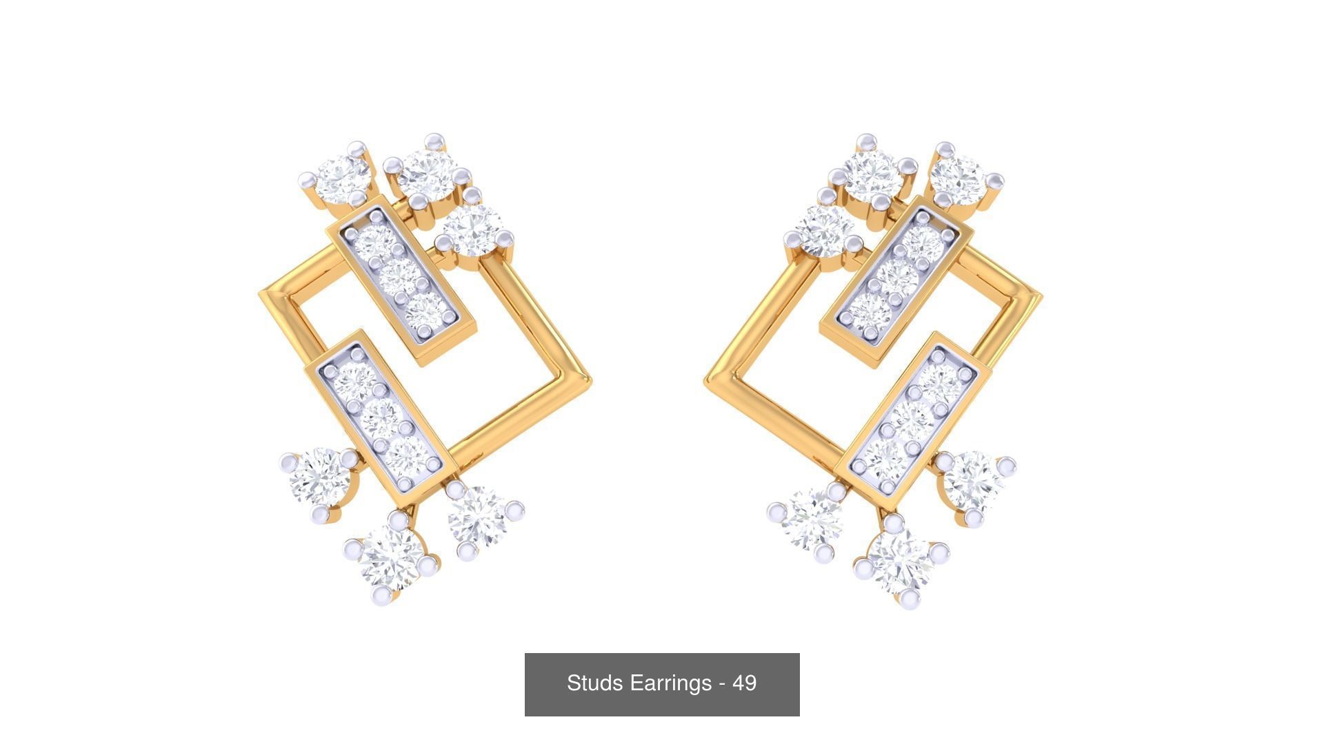 830 Diamond Studs Earrings Pack 3D Model Collection_238