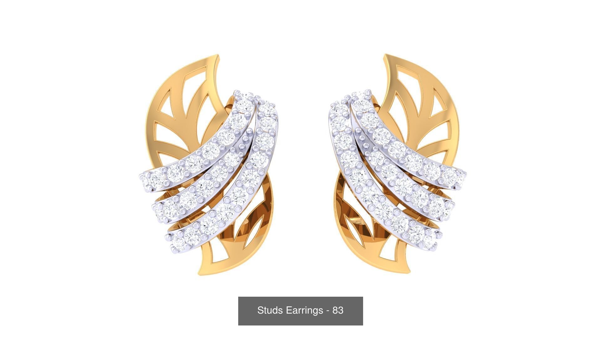 830 Diamond Studs Earrings Pack 3D Model Collection_200