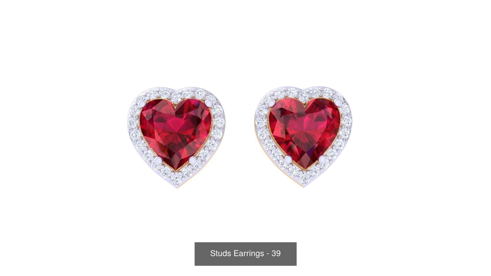 830 Diamond Studs Earrings Pack 3D Model Collection_168