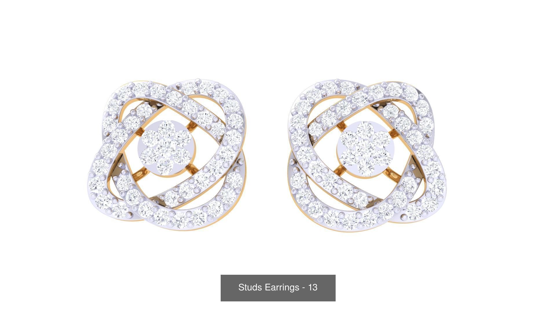 830 Diamond Studs Earrings Pack 3D Model Collection_277