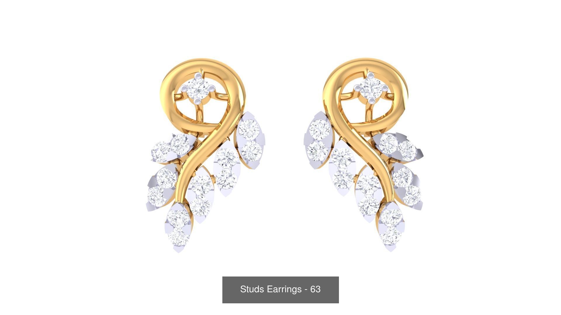 830 Diamond Studs Earrings Pack 3D Model Collection_222