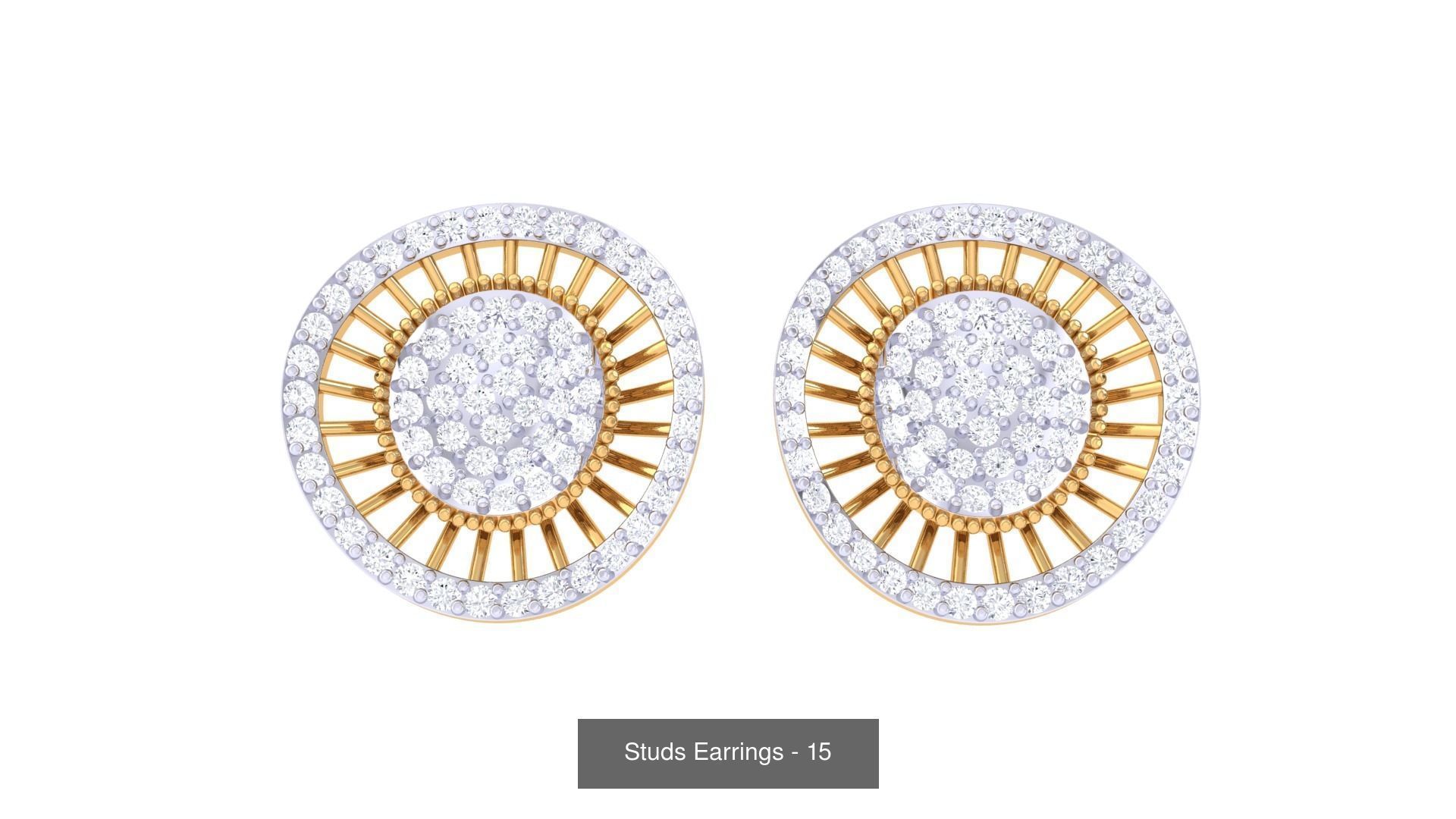 830 Diamond Studs Earrings Pack 3D Model Collection_275