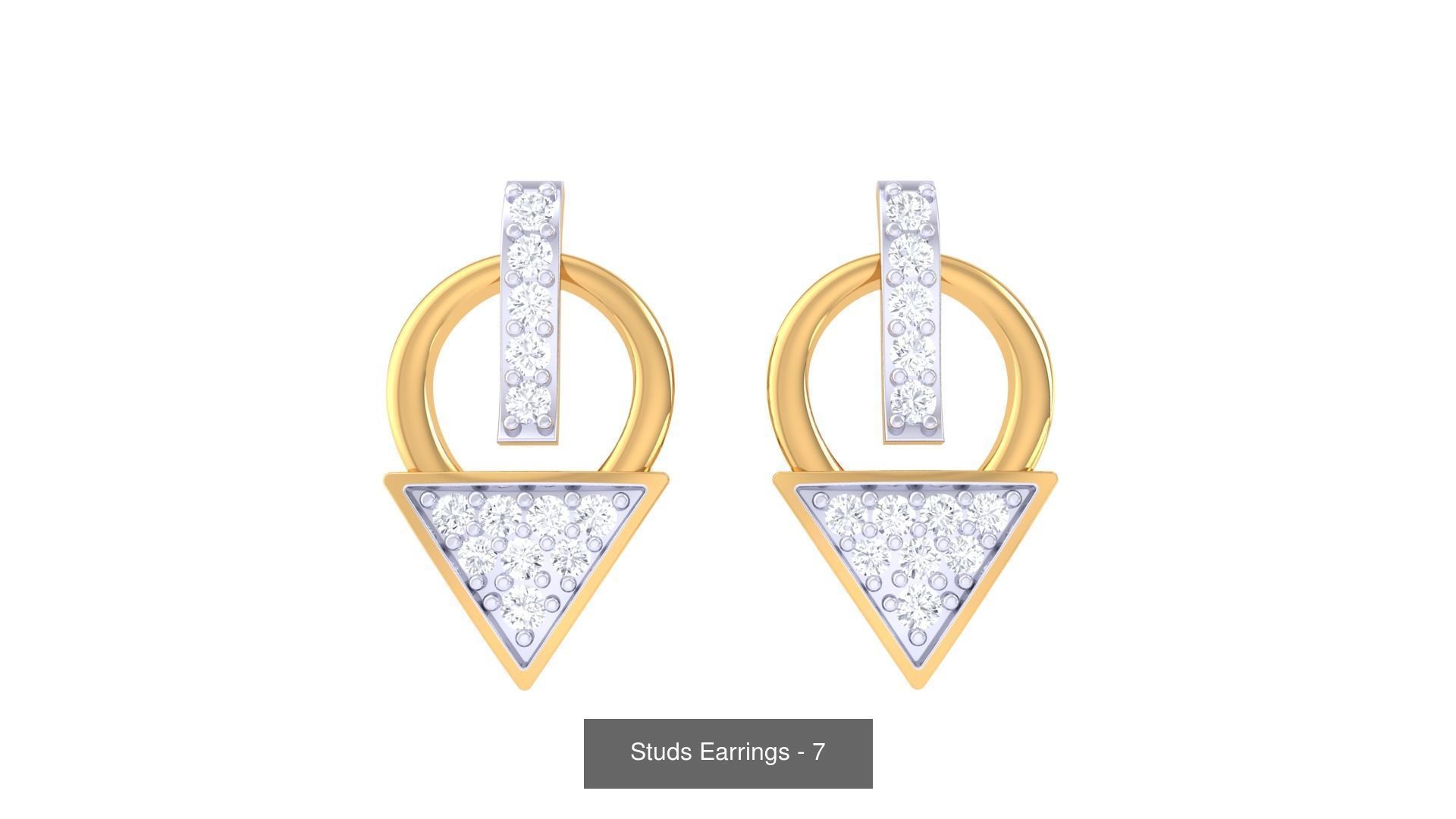 830 Diamond Studs Earrings Pack 3D Model Collection_215