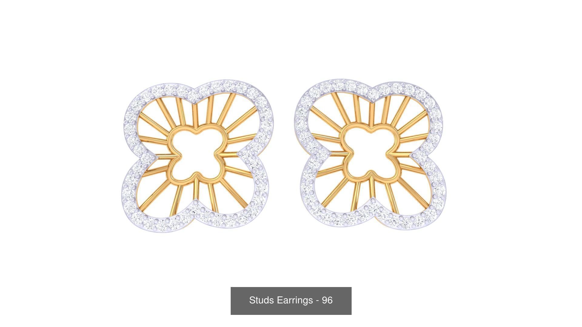 830 Diamond Studs Earrings Pack 3D Model Collection_186