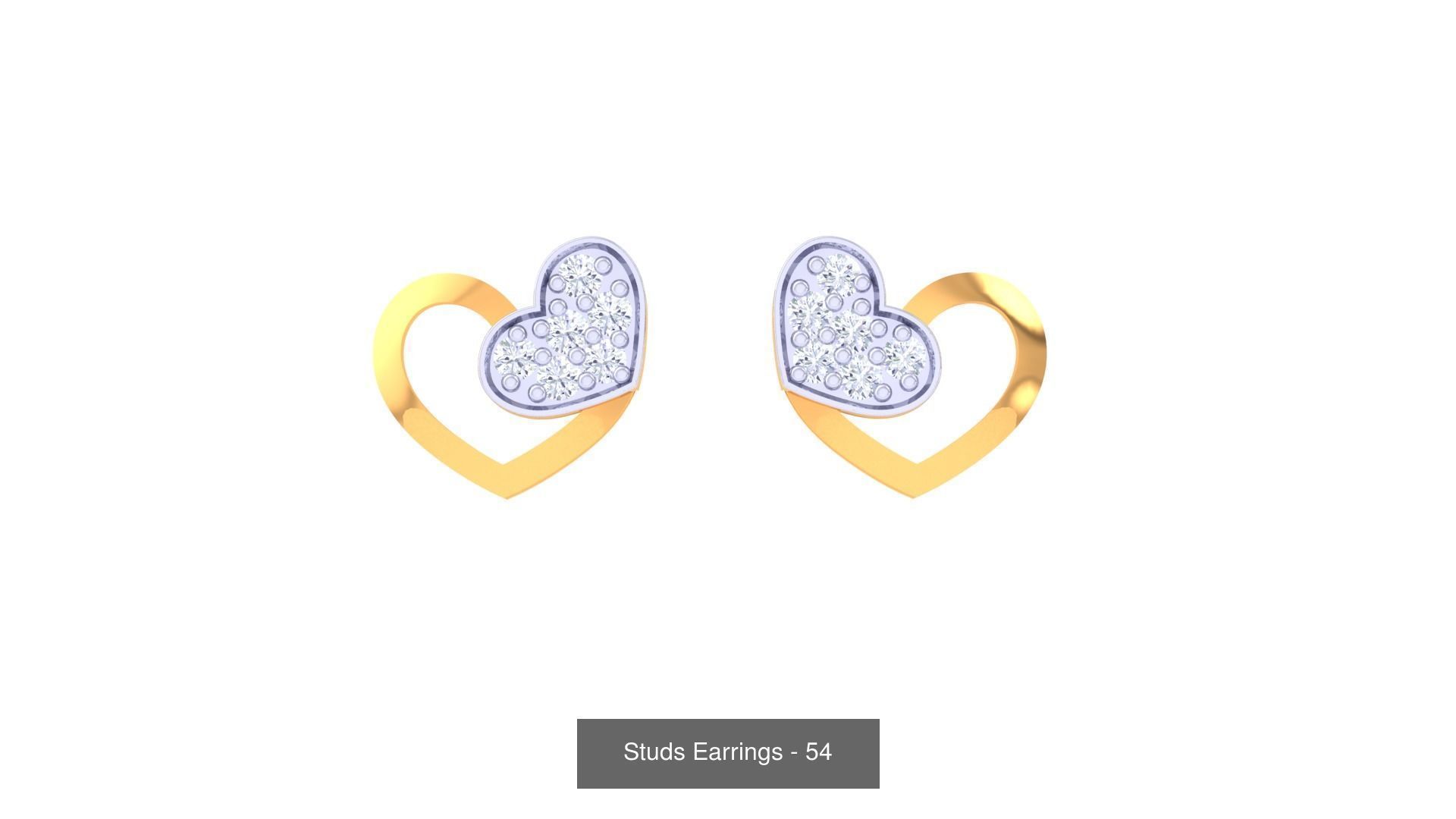 830 Diamond Studs Earrings Pack 3D Model Collection_152