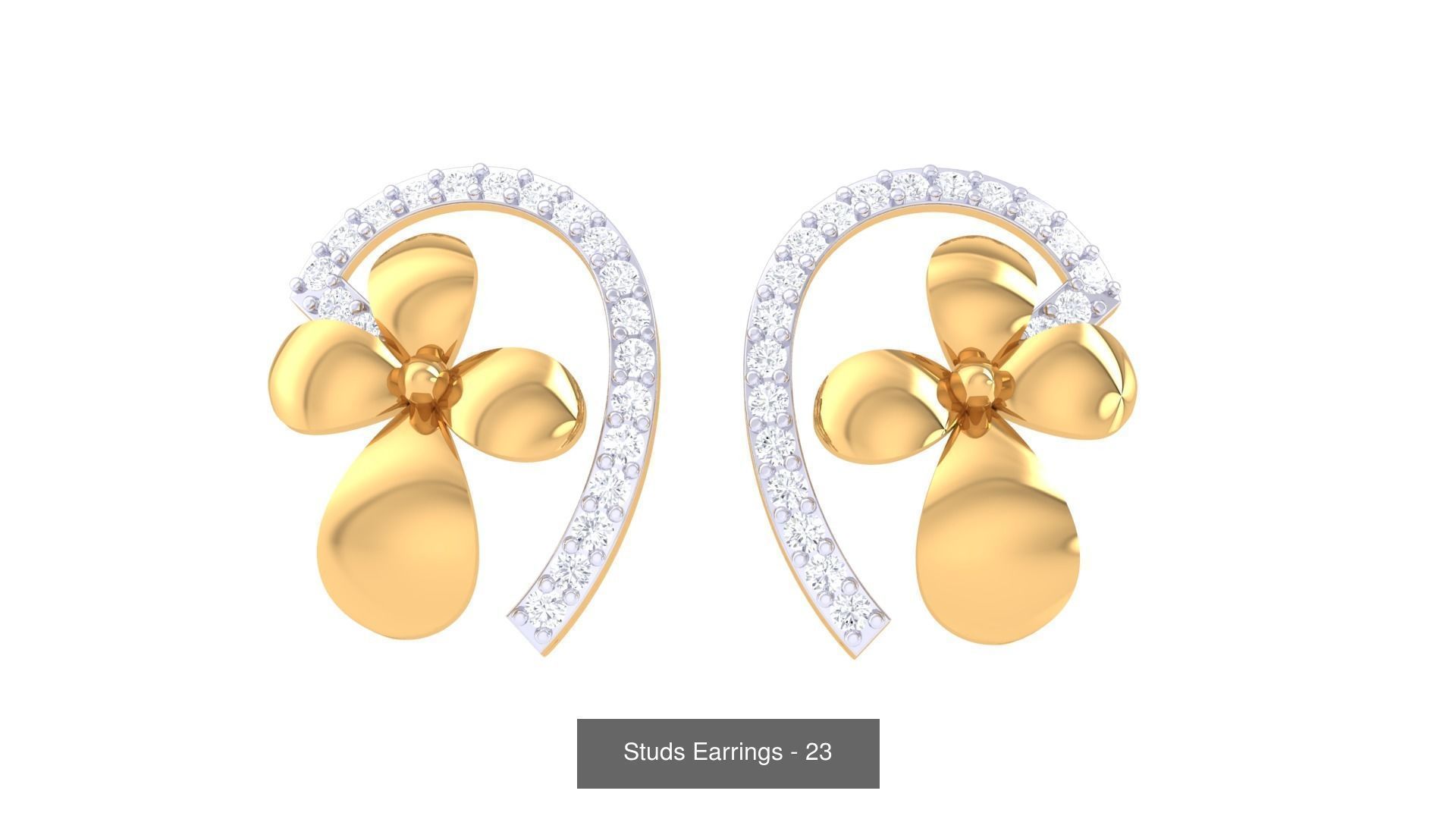 830 Diamond Studs Earrings Pack 3D Model Collection_266