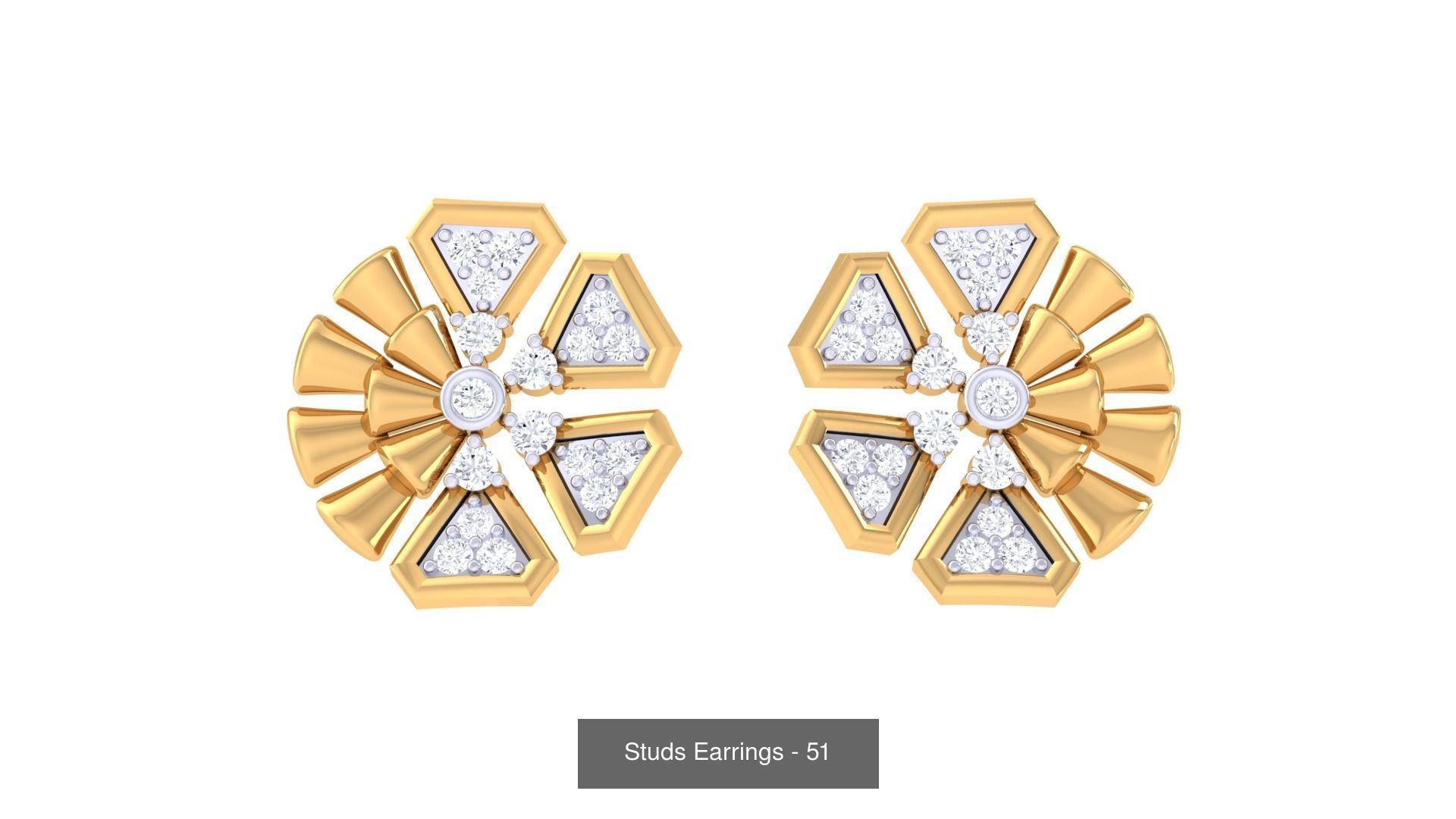 830 Diamond Studs Earrings Pack 3D Model Collection_235