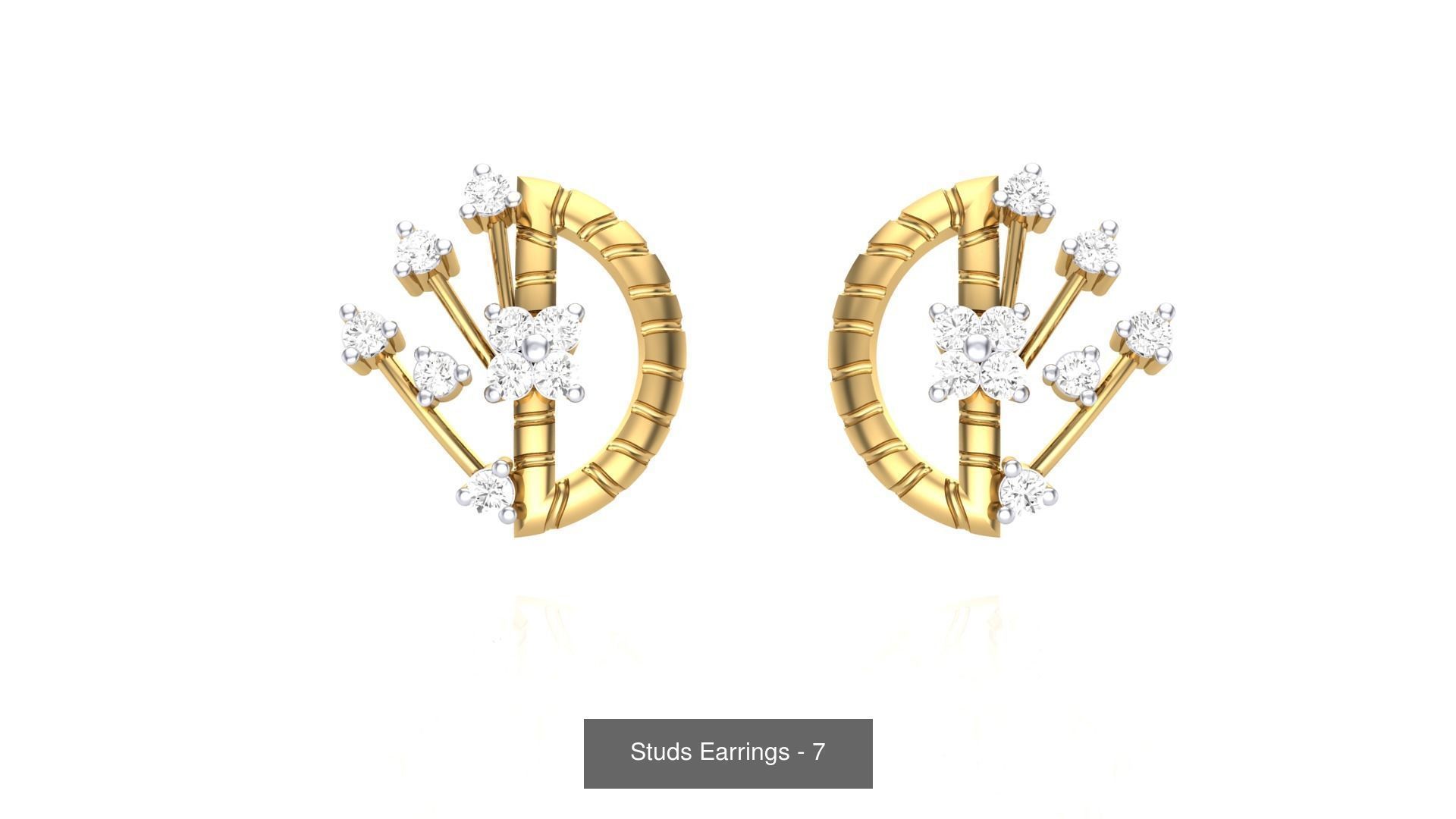 830 Diamond Studs Earrings Pack 3D Model Collection_91