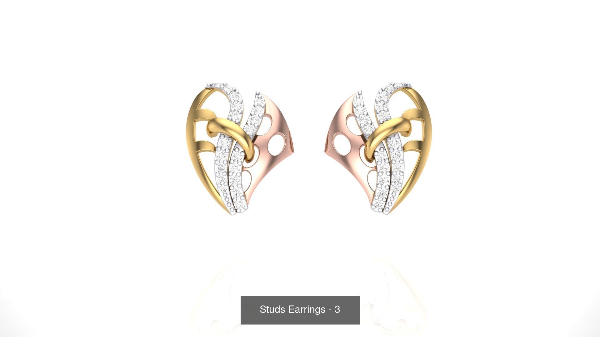 830 Diamond Studs Earrings Pack 3D Model Collection_103