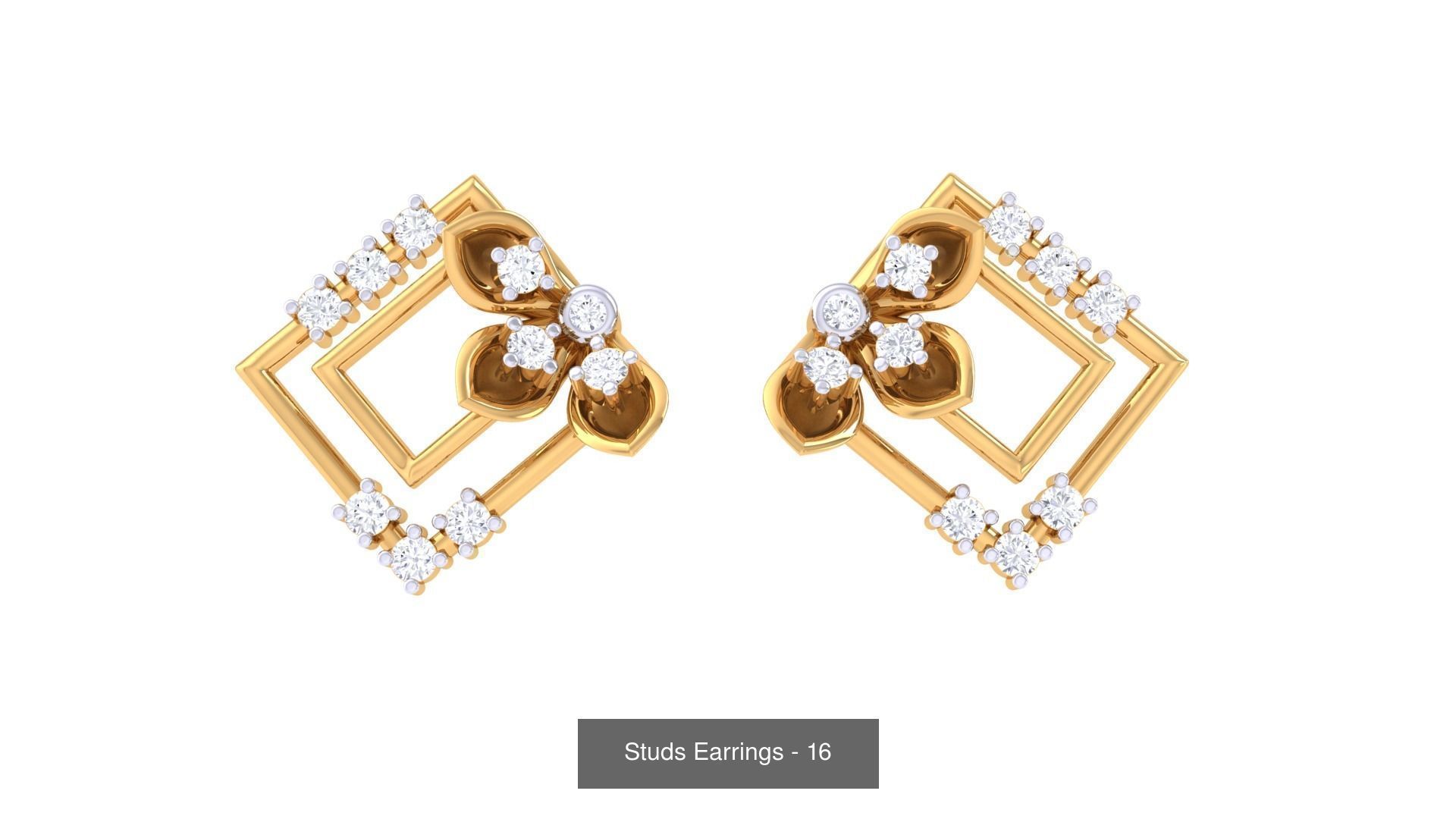 830 Diamond Studs Earrings Pack 3D Model Collection_274