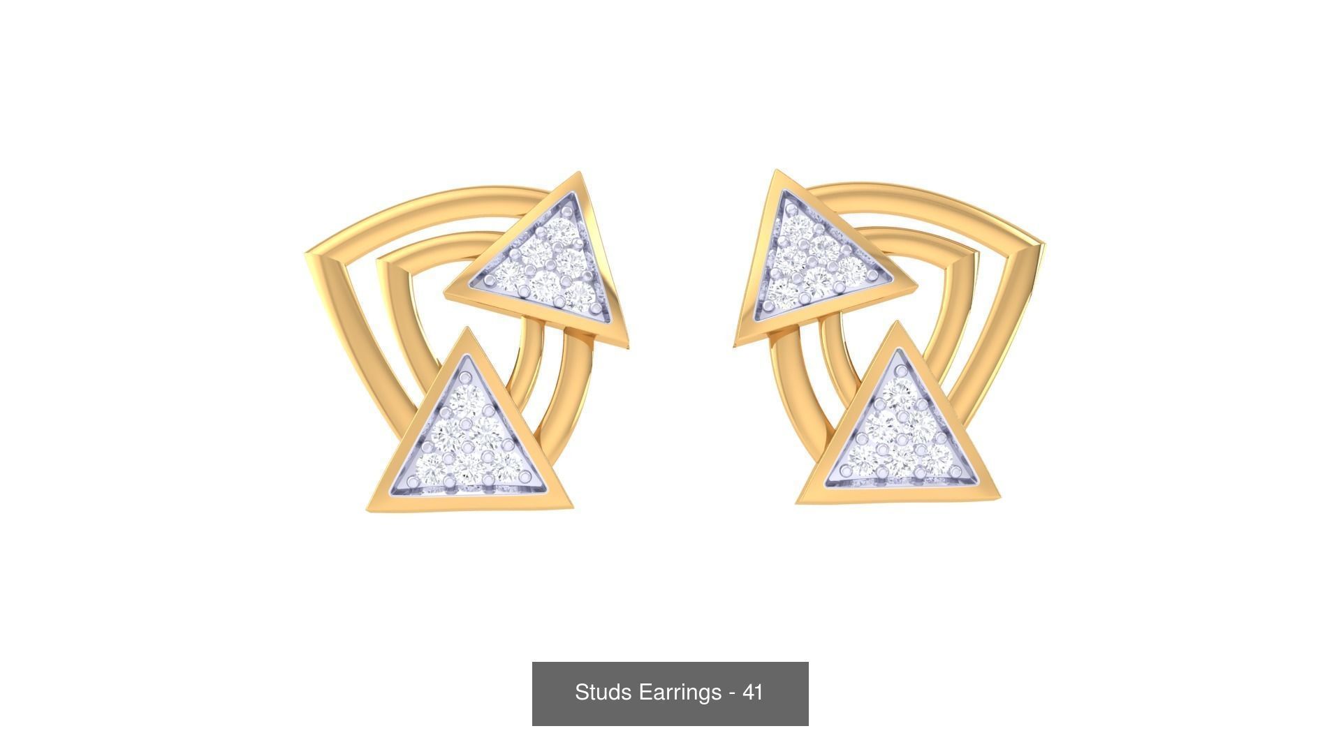 830 Diamond Studs Earrings Pack 3D Model Collection_246