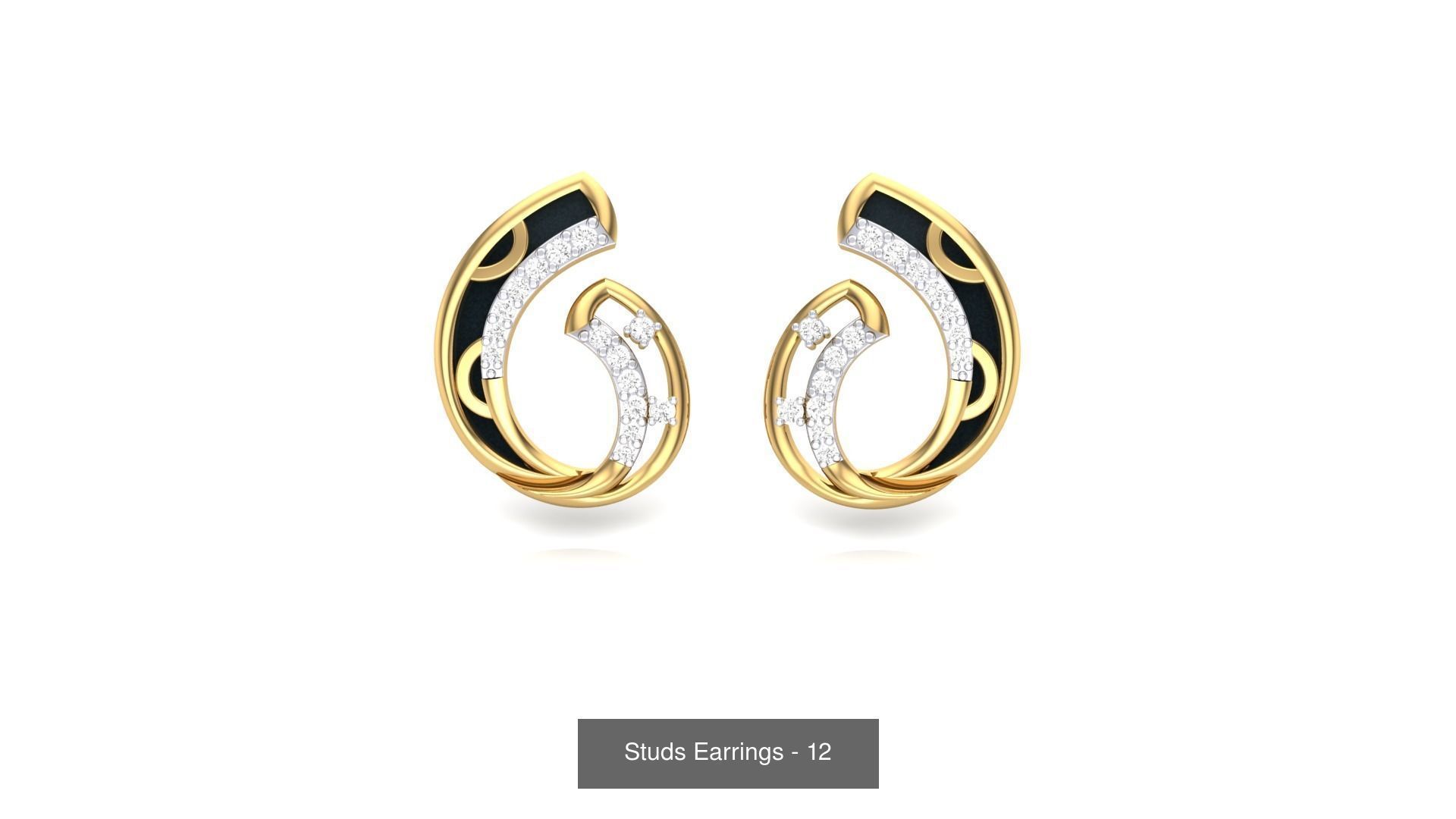 830 Diamond Studs Earrings Pack 3D Model Collection_144