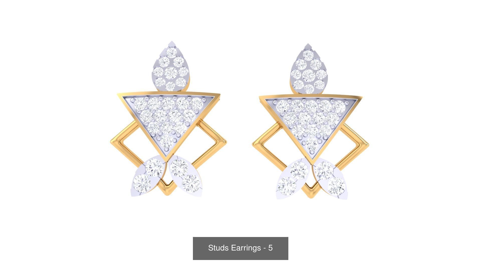 830 Diamond Studs Earrings Pack 3D Model Collection_237