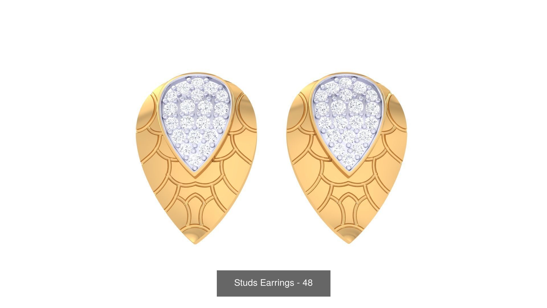 830 Diamond Studs Earrings Pack 3D Model Collection_239