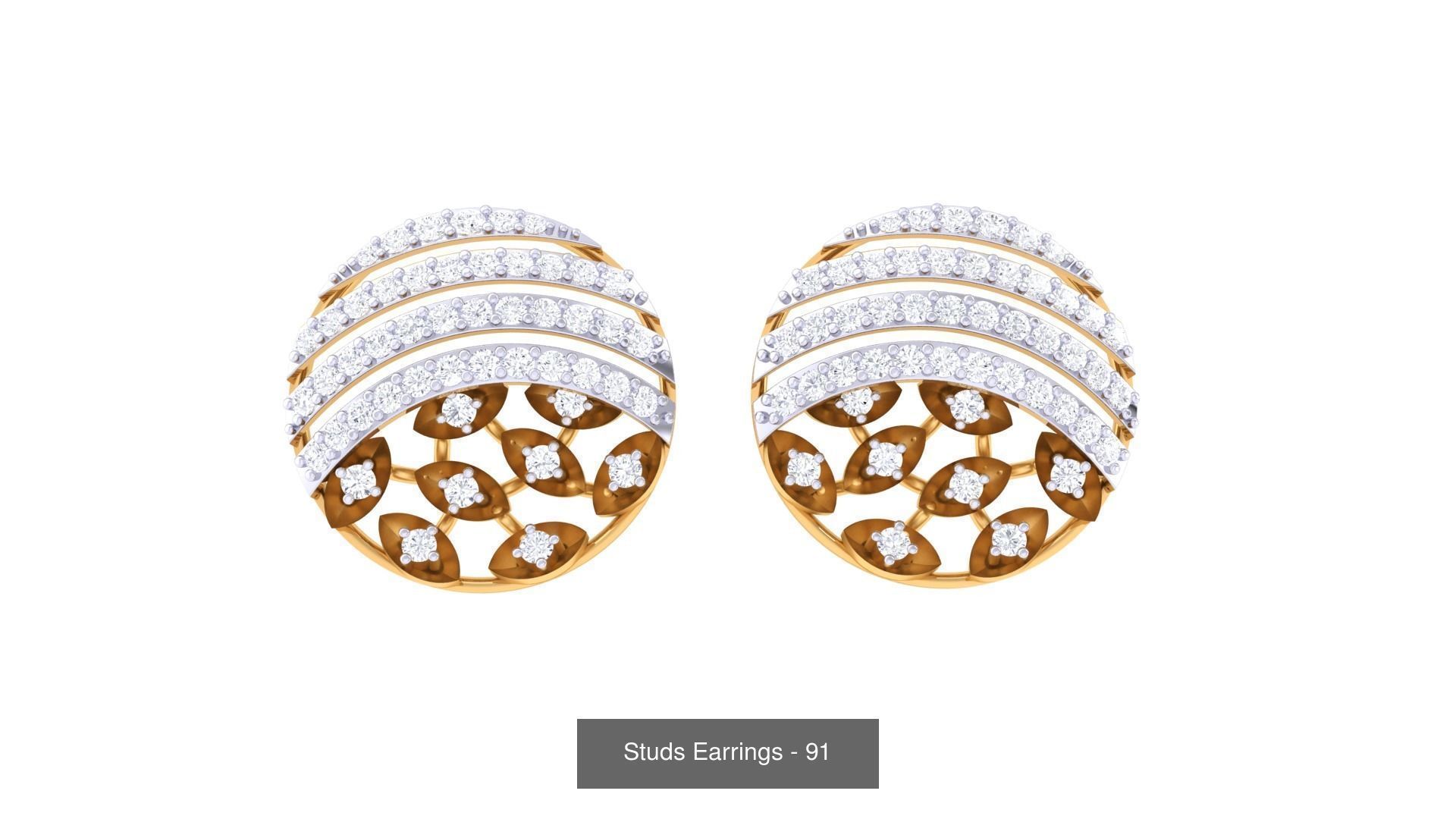 830 Diamond Studs Earrings Pack 3D Model Collection_191