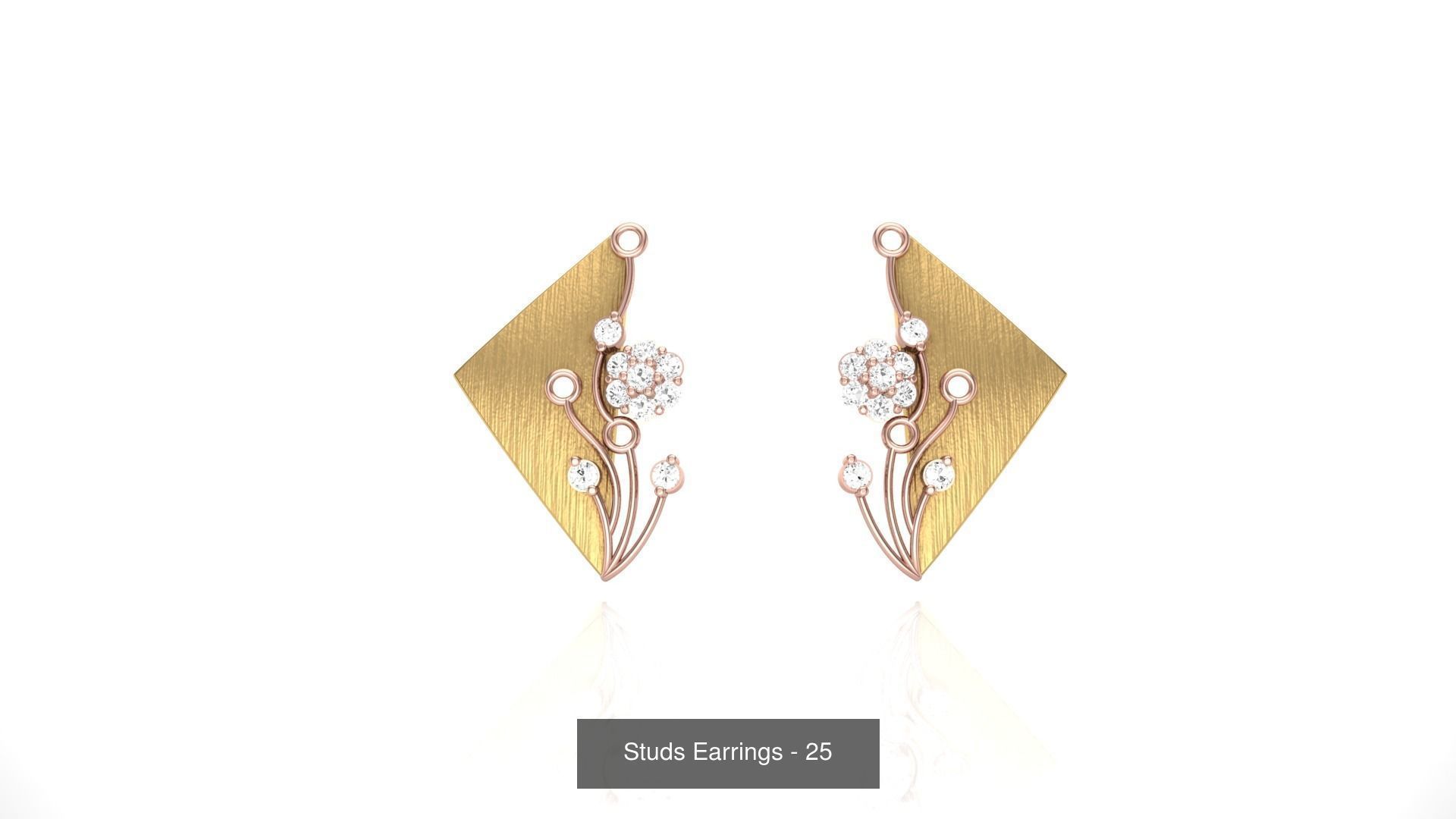 830 Diamond Studs Earrings Pack 3D Model Collection_109