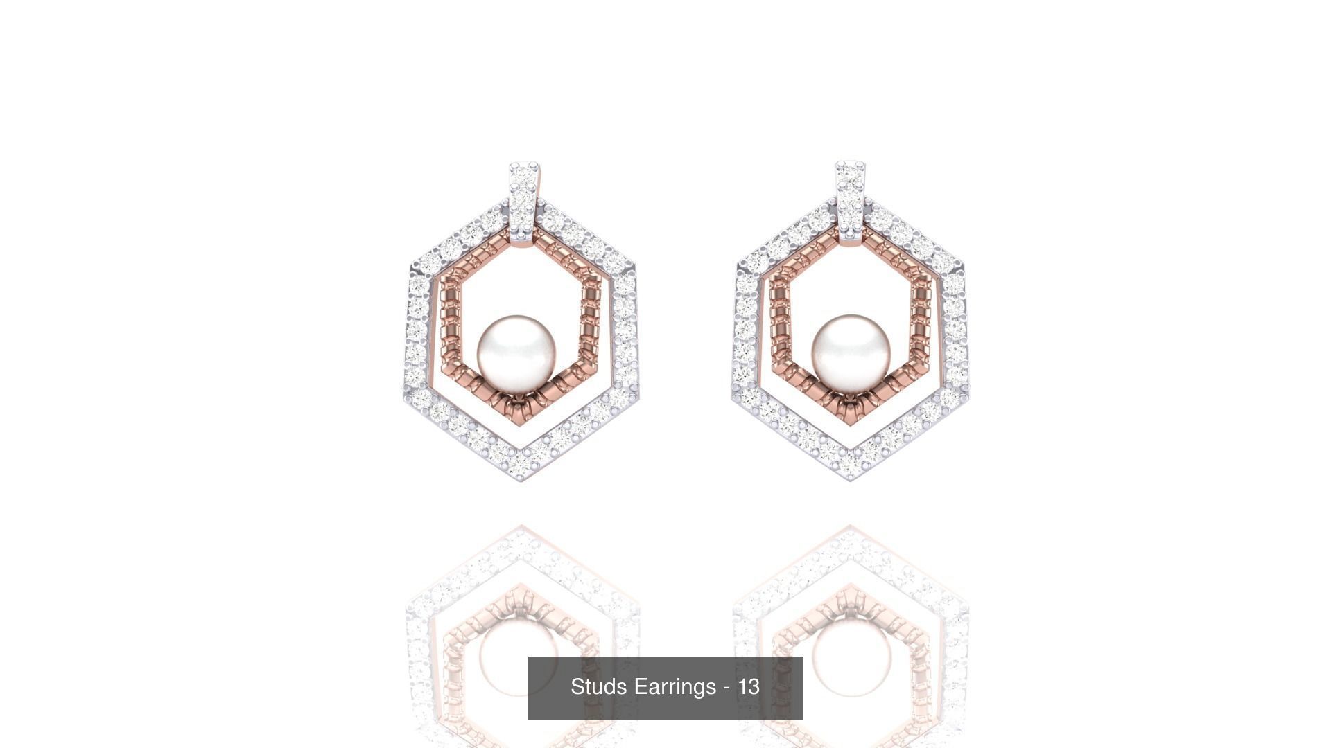 830 Diamond Studs Earrings Pack 3D Model Collection_142