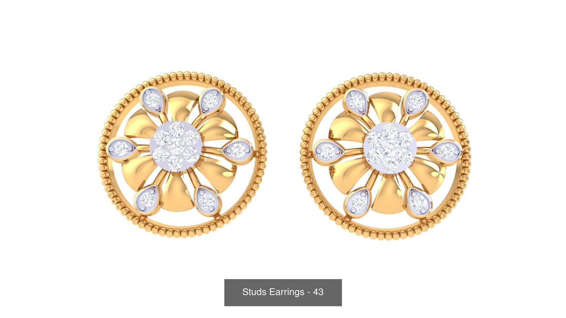 830 Diamond Studs Earrings Pack 3D Model Collection_244