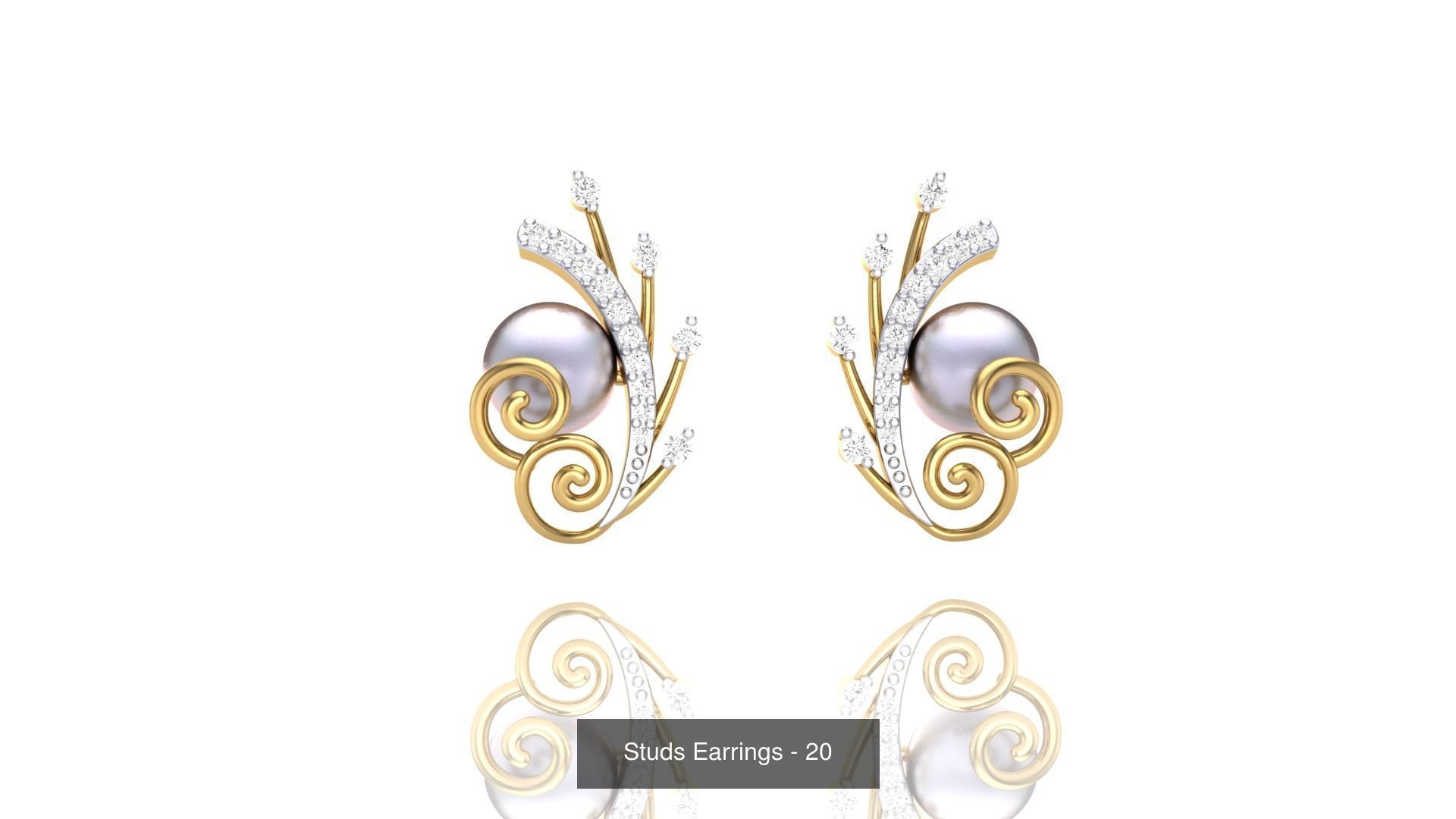 830 Diamond Studs Earrings Pack 3D Model Collection_124
