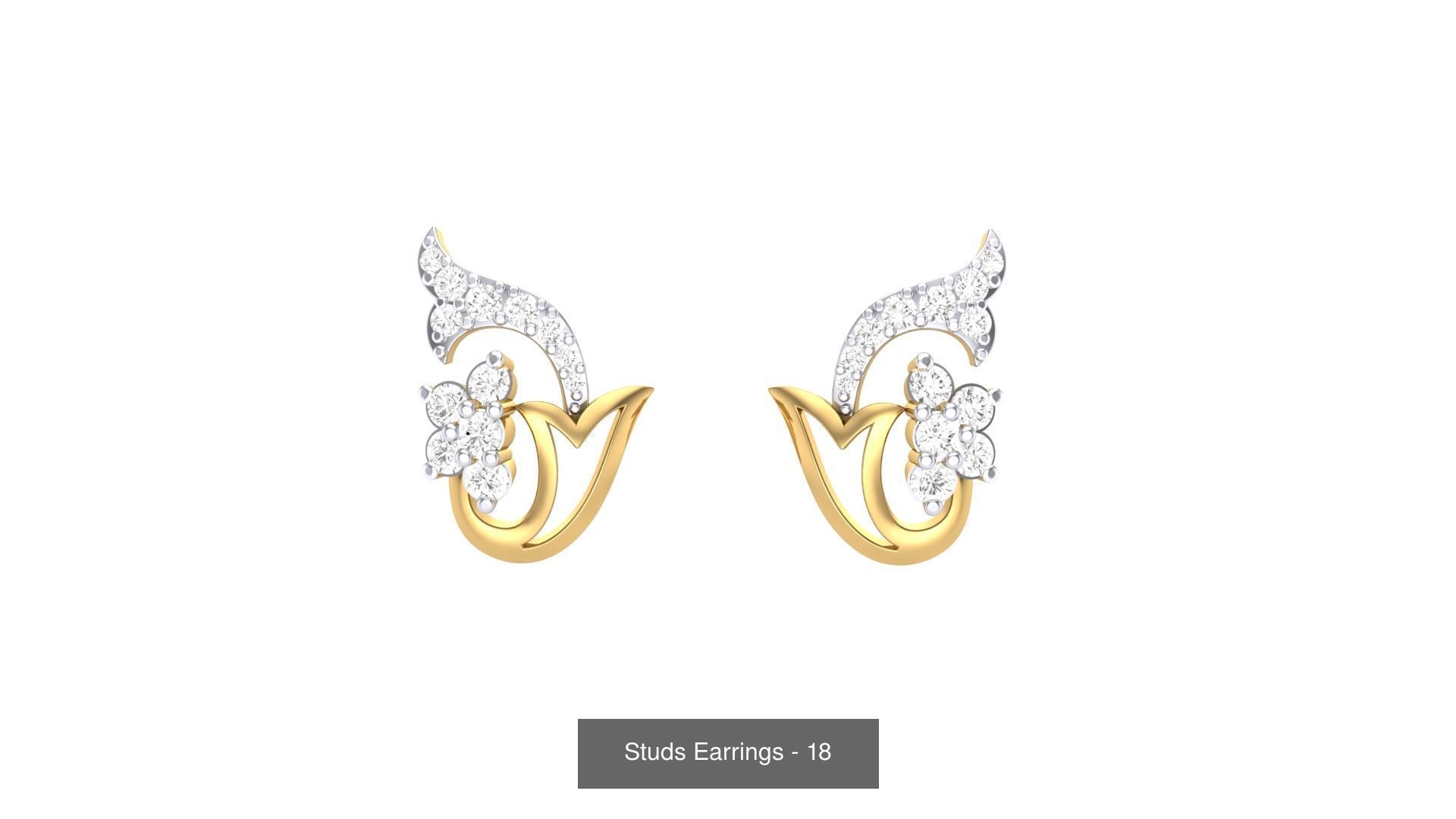 830 Diamond Studs Earrings Pack 3D Model Collection_132