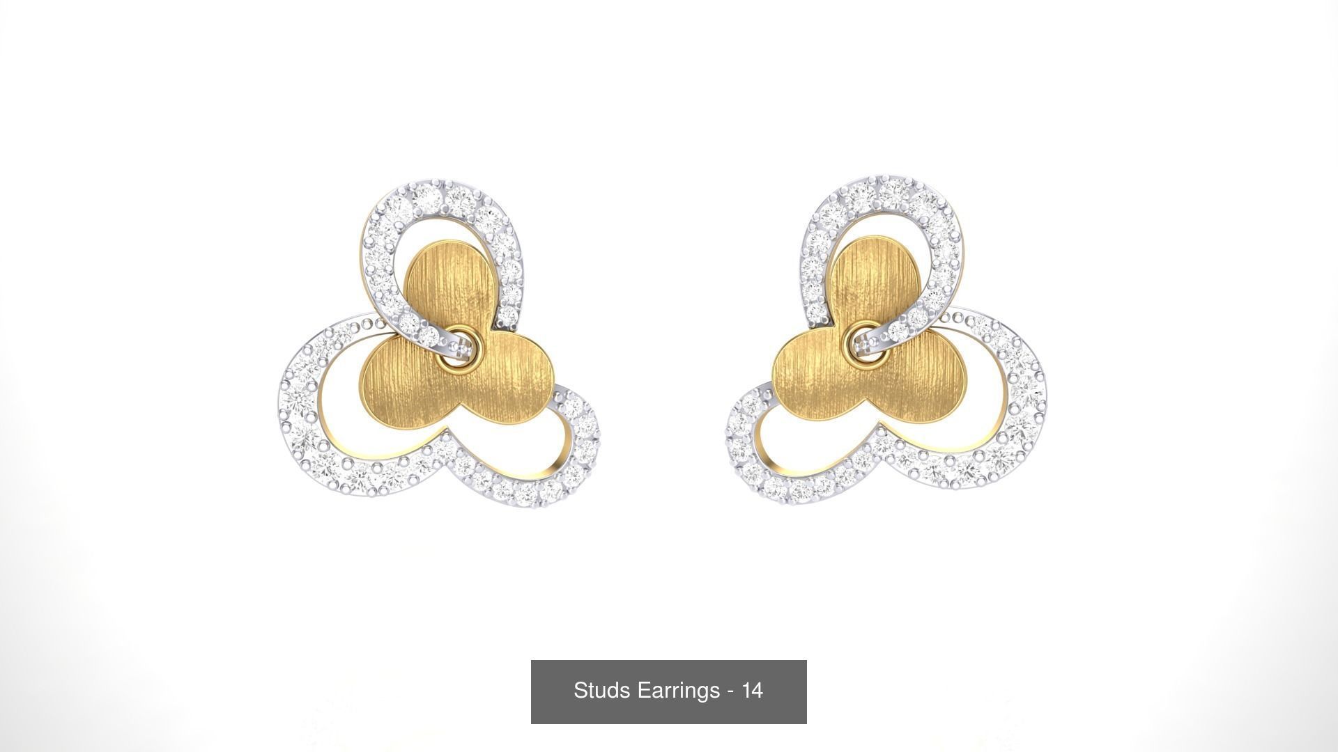 830 Diamond Studs Earrings Pack 3D Model Collection_140