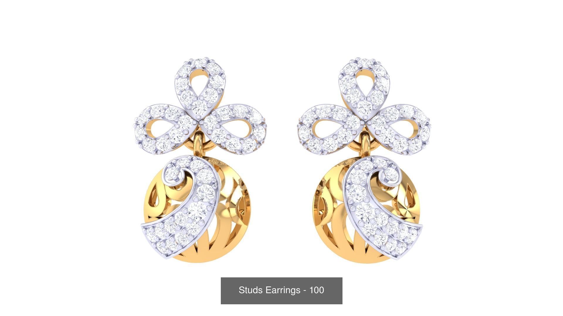 830 Diamond Studs Earrings Pack 3D Model Collection_280