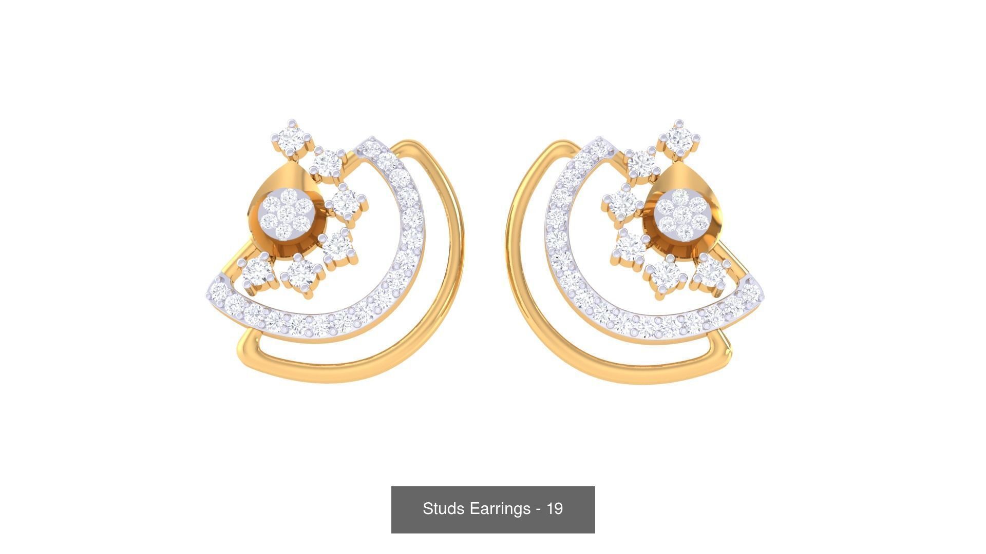 830 Diamond Studs Earrings Pack 3D Model Collection_271
