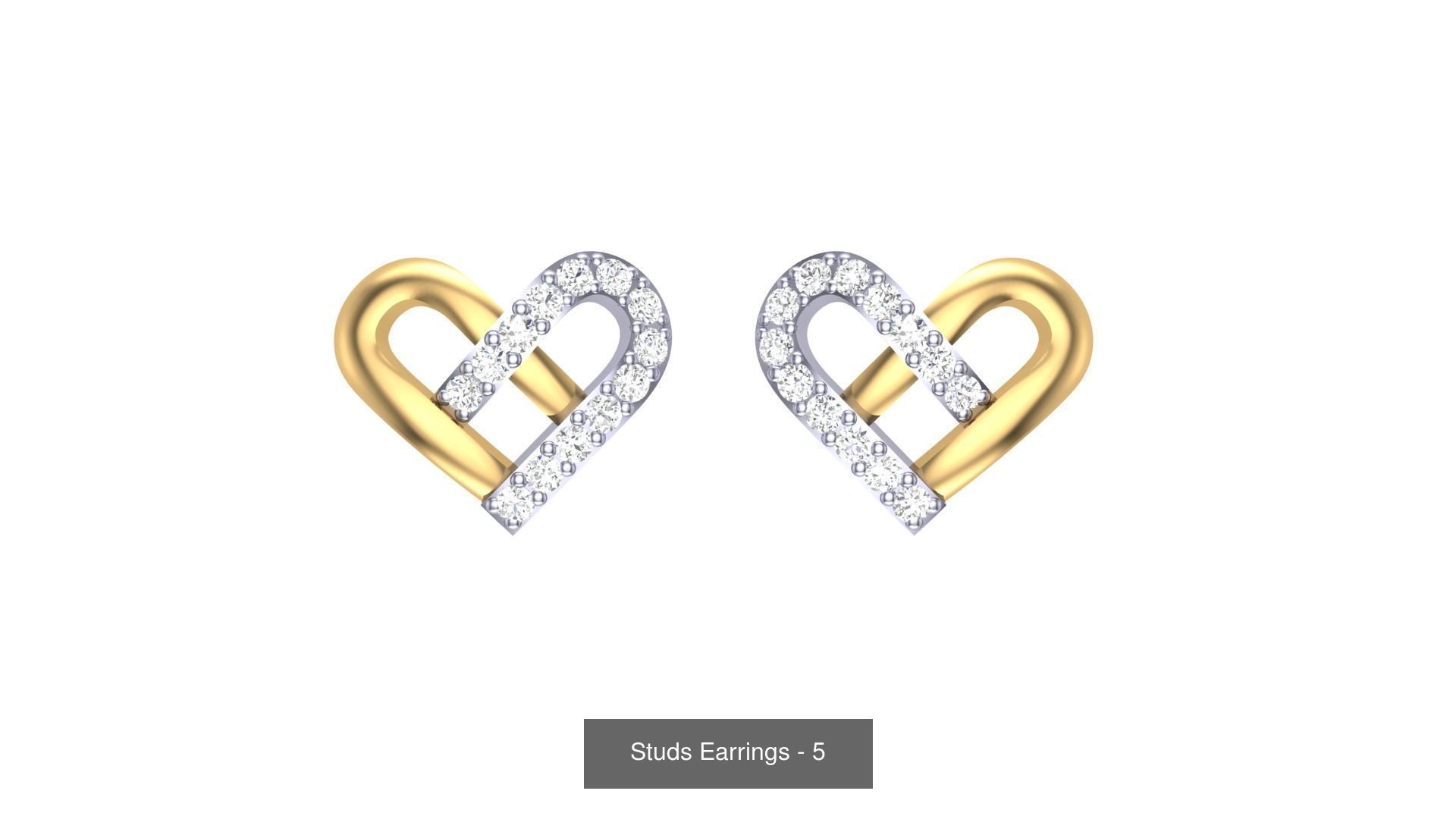 830 Diamond Studs Earrings Pack 3D Model Collection_287