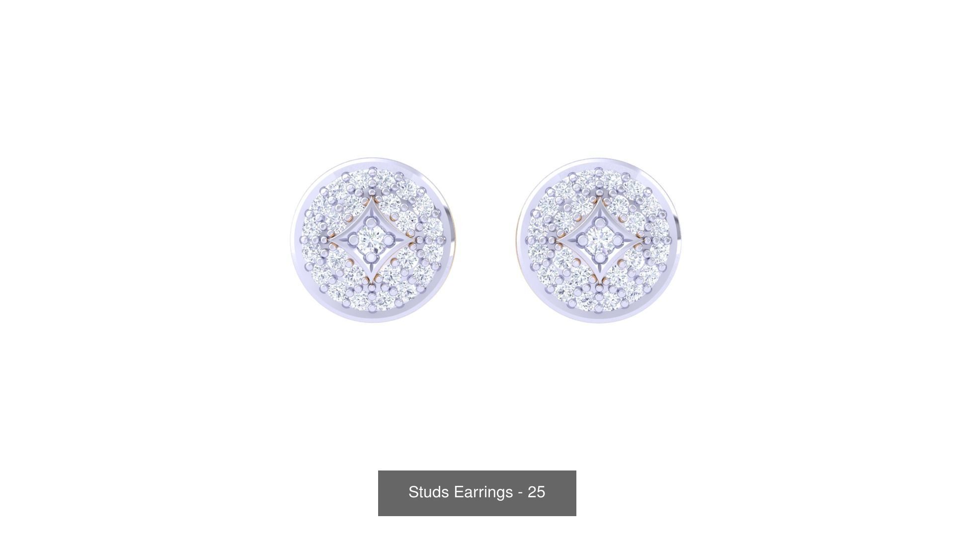 830 Diamond Studs Earrings Pack 3D Model Collection_182
