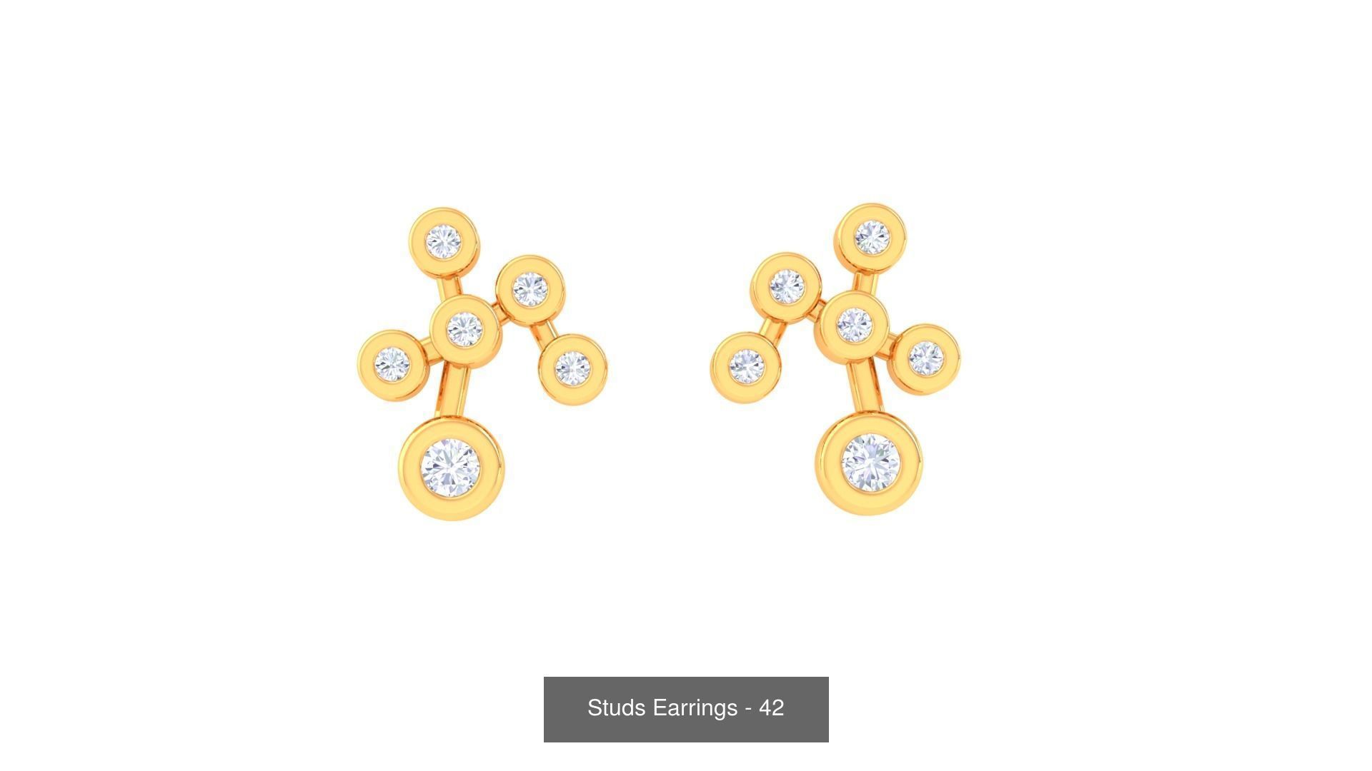 830 Diamond Studs Earrings Pack 3D Model Collection_165