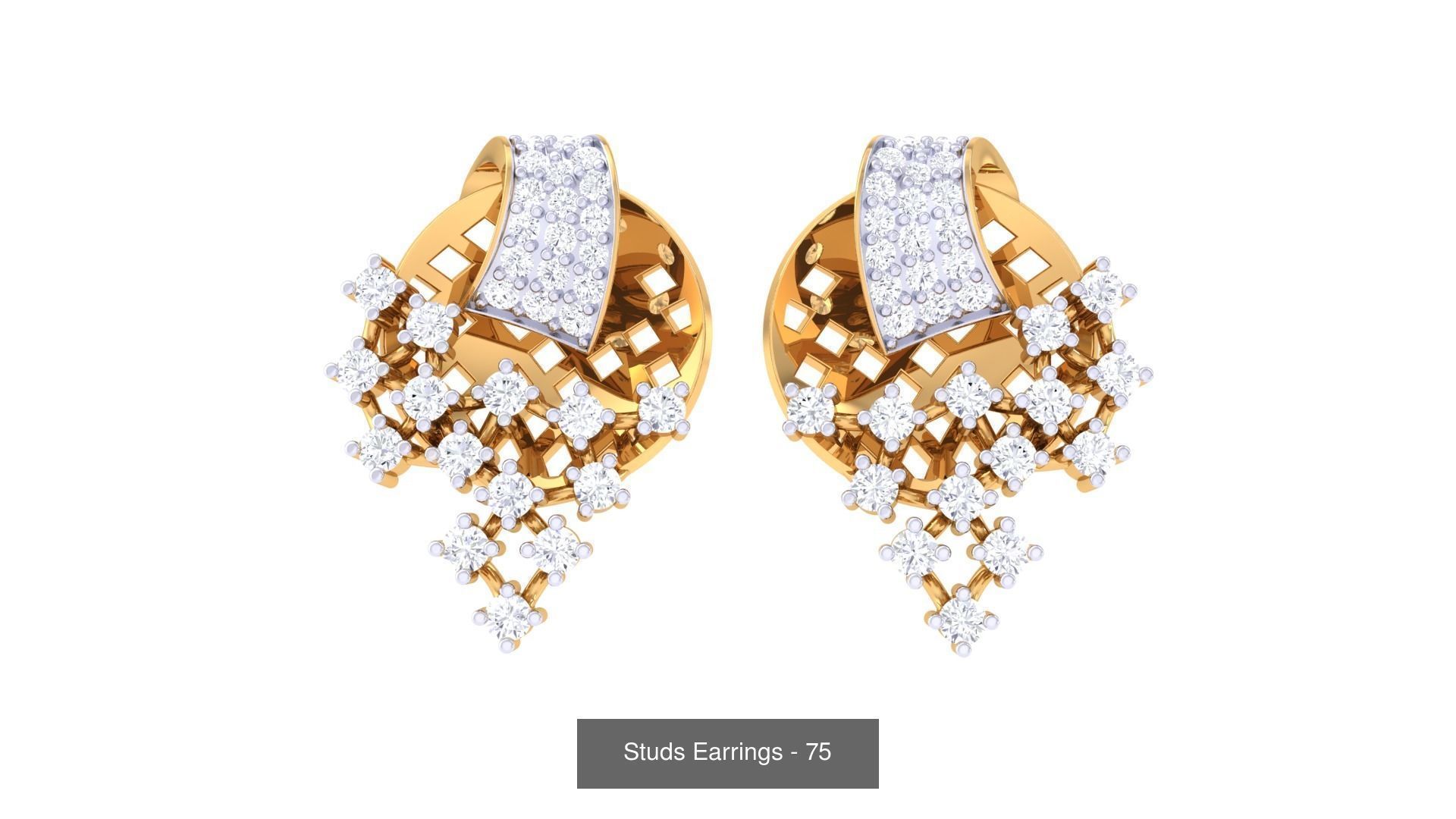 830 Diamond Studs Earrings Pack 3D Model Collection_209