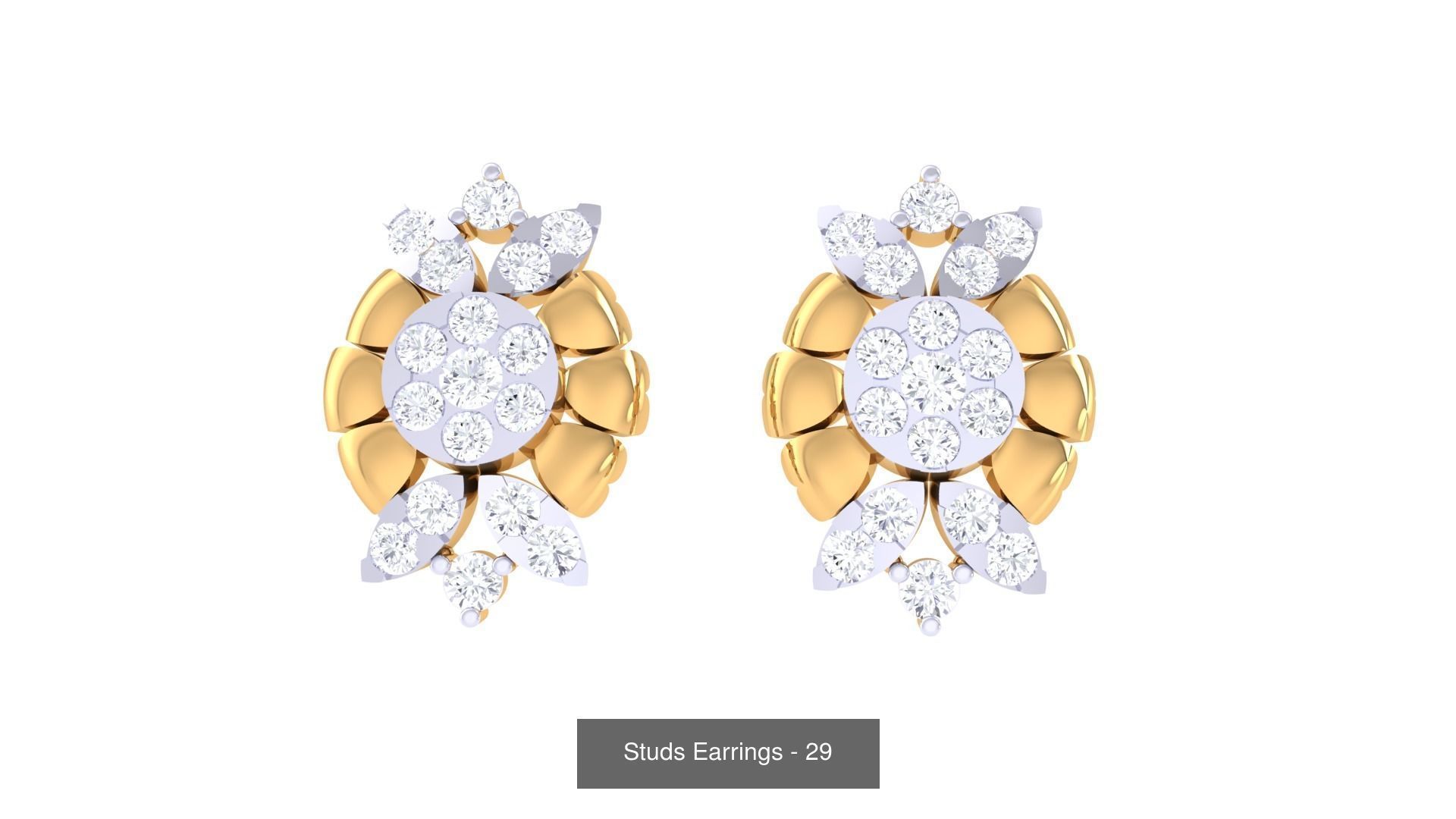 830 Diamond Studs Earrings Pack 3D Model Collection_260