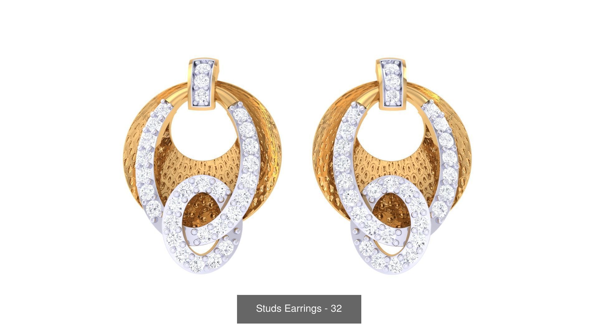 830 Diamond Studs Earrings Pack 3D Model Collection_256
