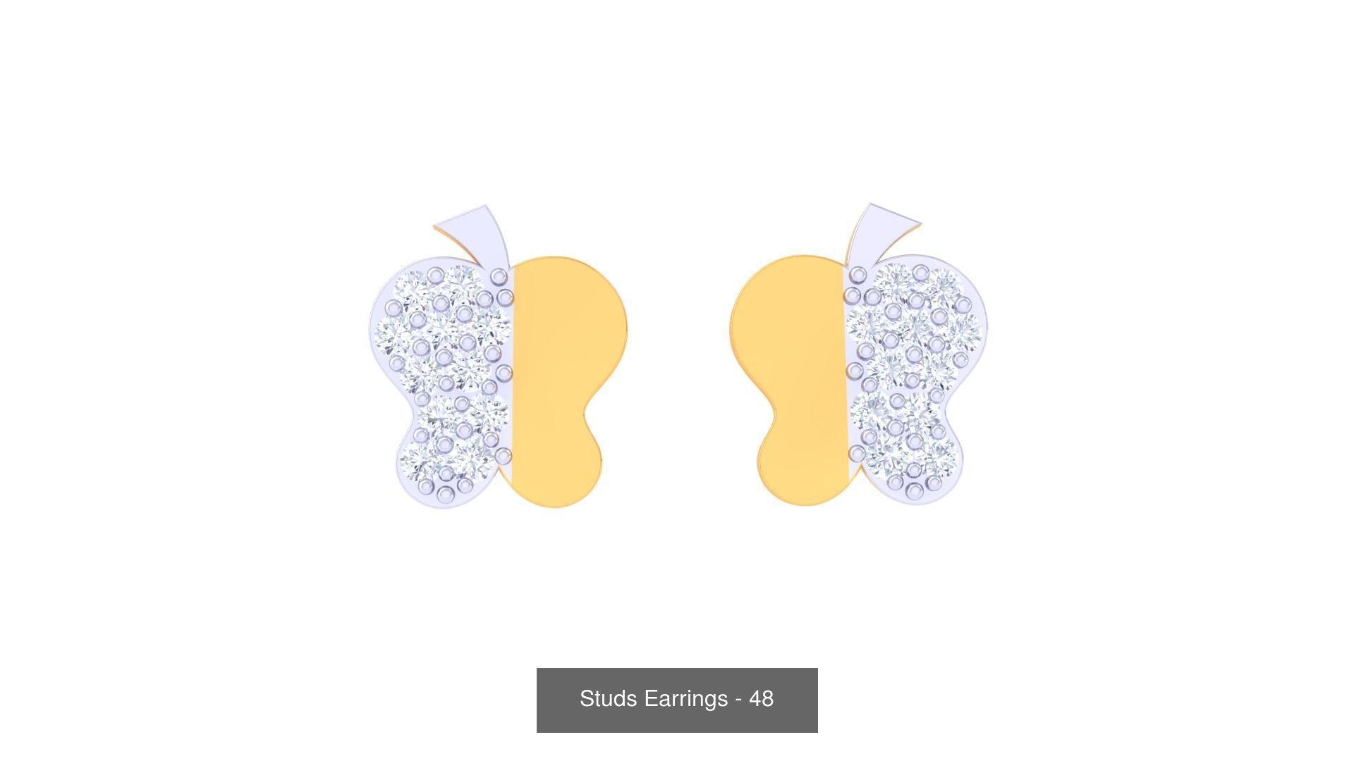 830 Diamond Studs Earrings Pack 3D Model Collection_160