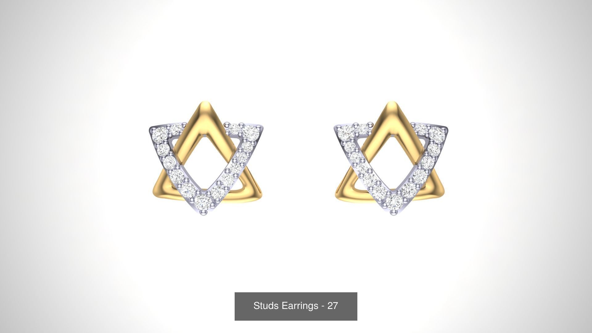 830 Diamond Studs Earrings Pack 3D Model Collection_290