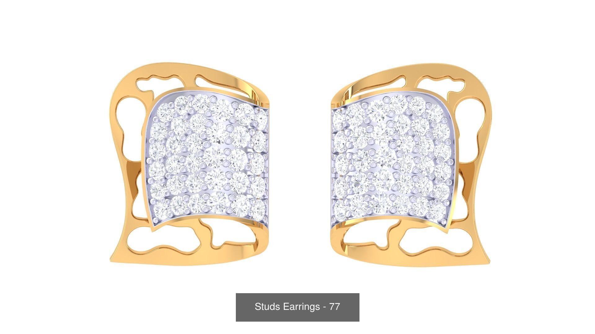 830 Diamond Studs Earrings Pack 3D Model Collection_207