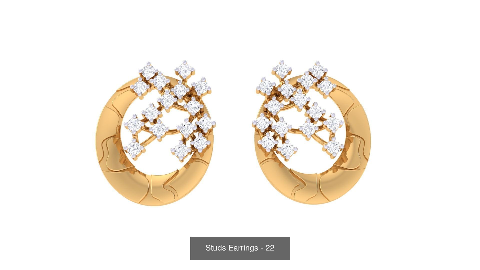 830 Diamond Studs Earrings Pack 3D Model Collection_267
