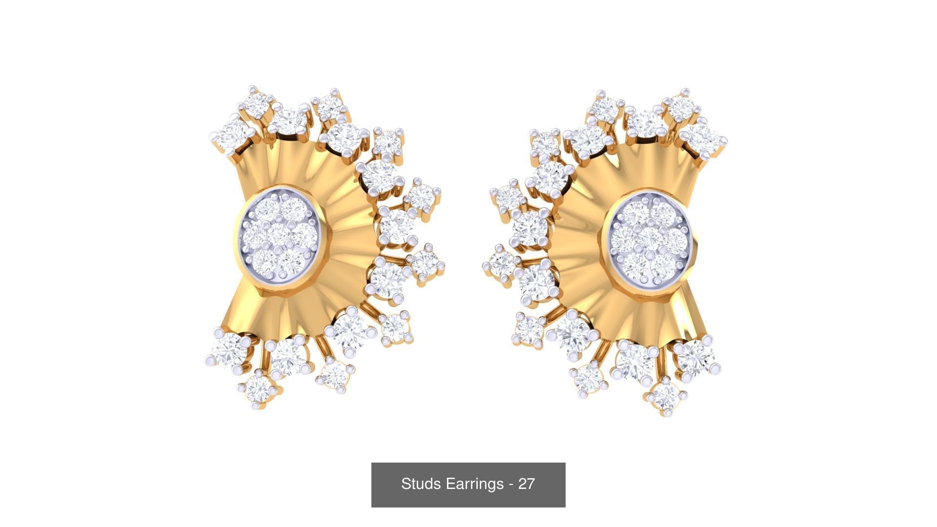830 Diamond Studs Earrings Pack 3D Model Collection_262