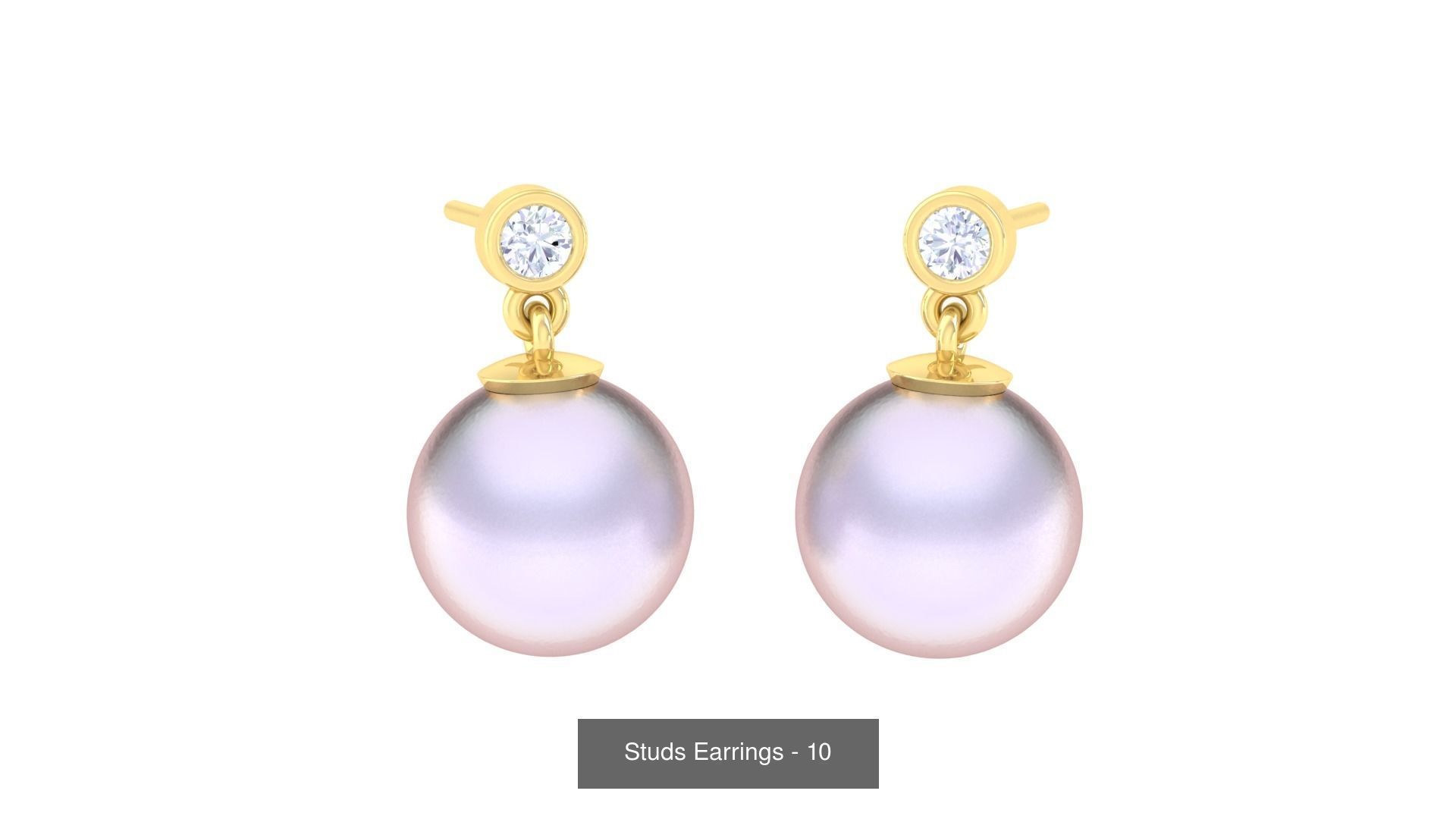 830 Diamond Studs Earrings Pack 3D Model Collection_19