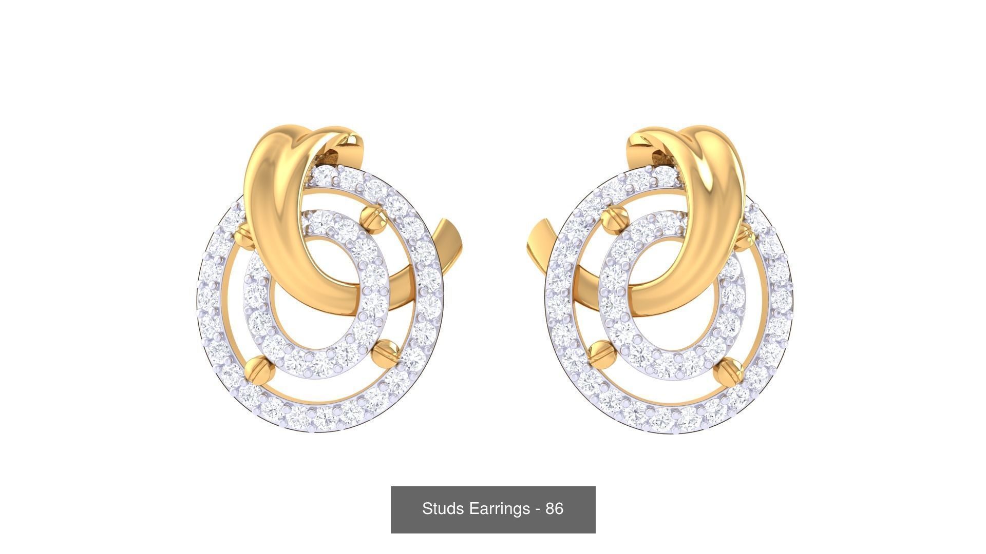 830 Diamond Studs Earrings Pack 3D Model Collection_197