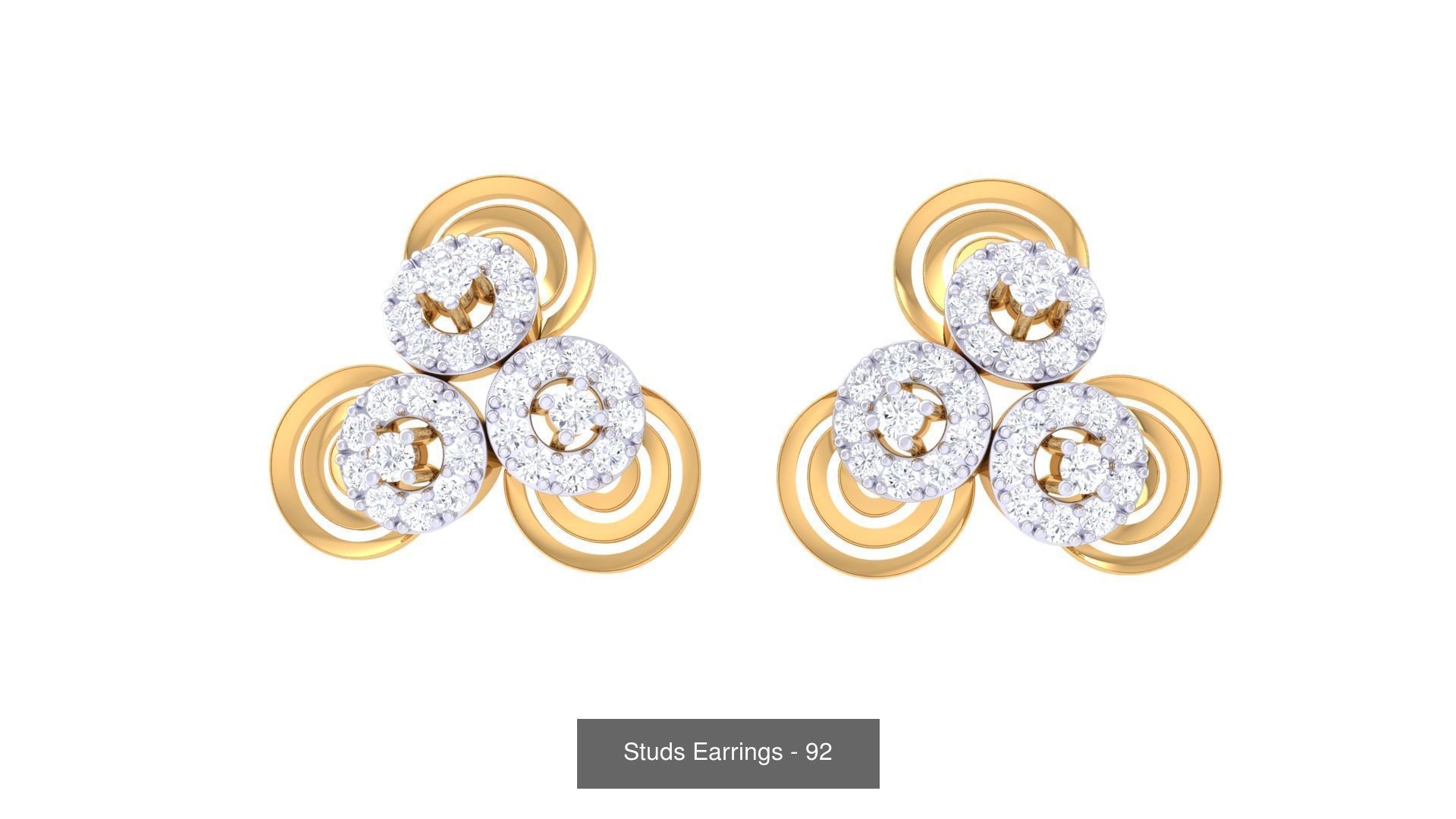 830 Diamond Studs Earrings Pack 3D Model Collection_190