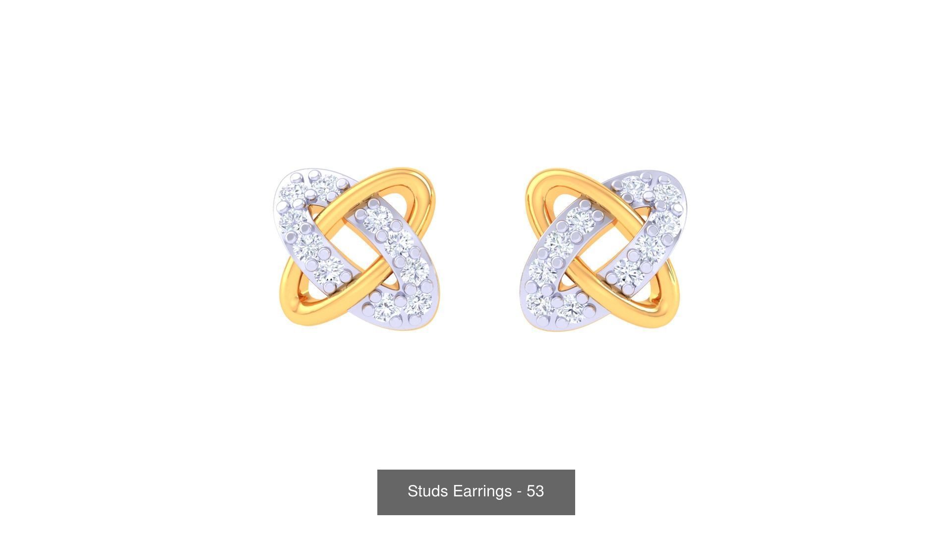 830 Diamond Studs Earrings Pack 3D Model Collection_154