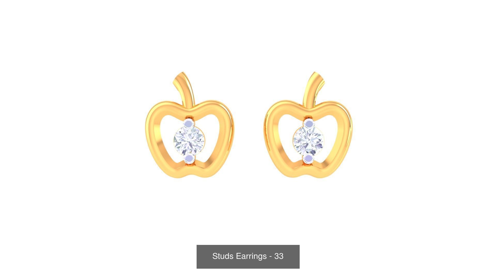 830 Diamond Studs Earrings Pack 3D Model Collection_174